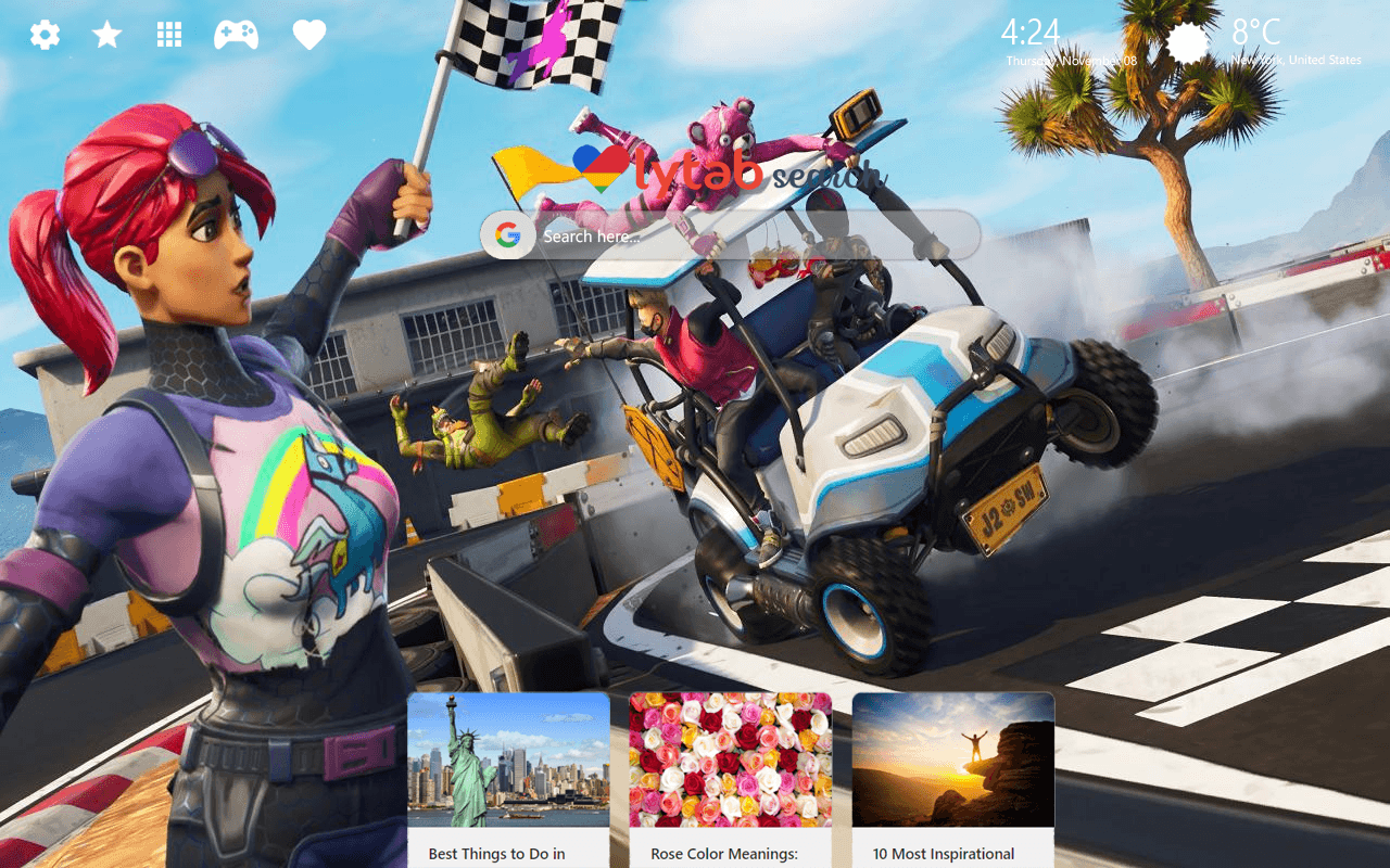 Personaggi Fortnite con kart, 1280x800 720p, PC