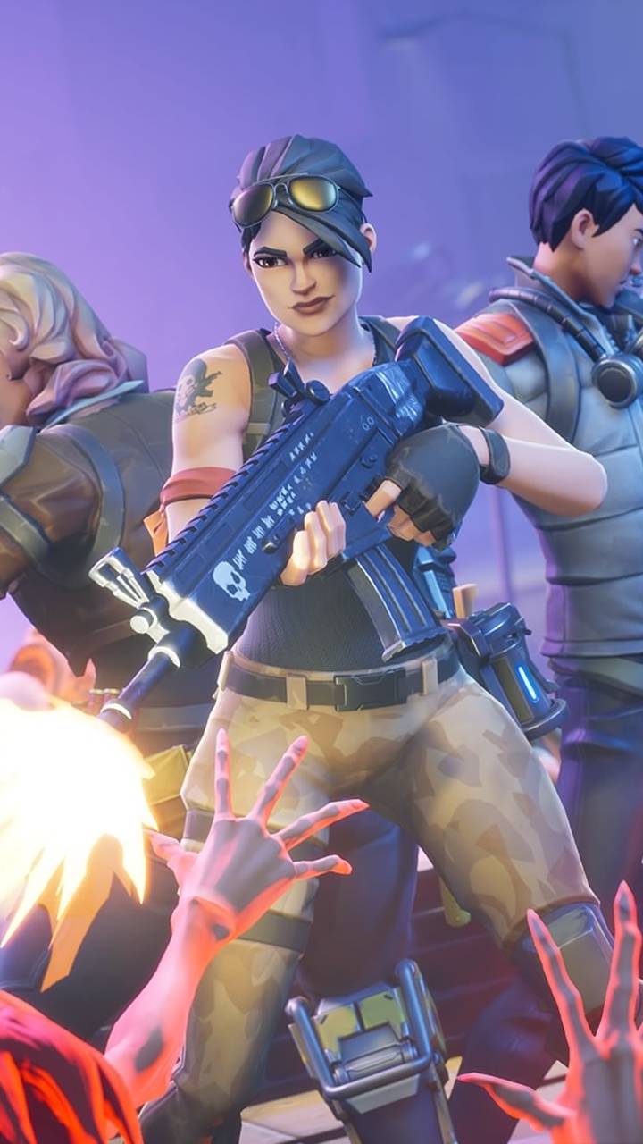 Personaggi Fortnite con armi, 720x1280 Full HD Verticale, Smartphone