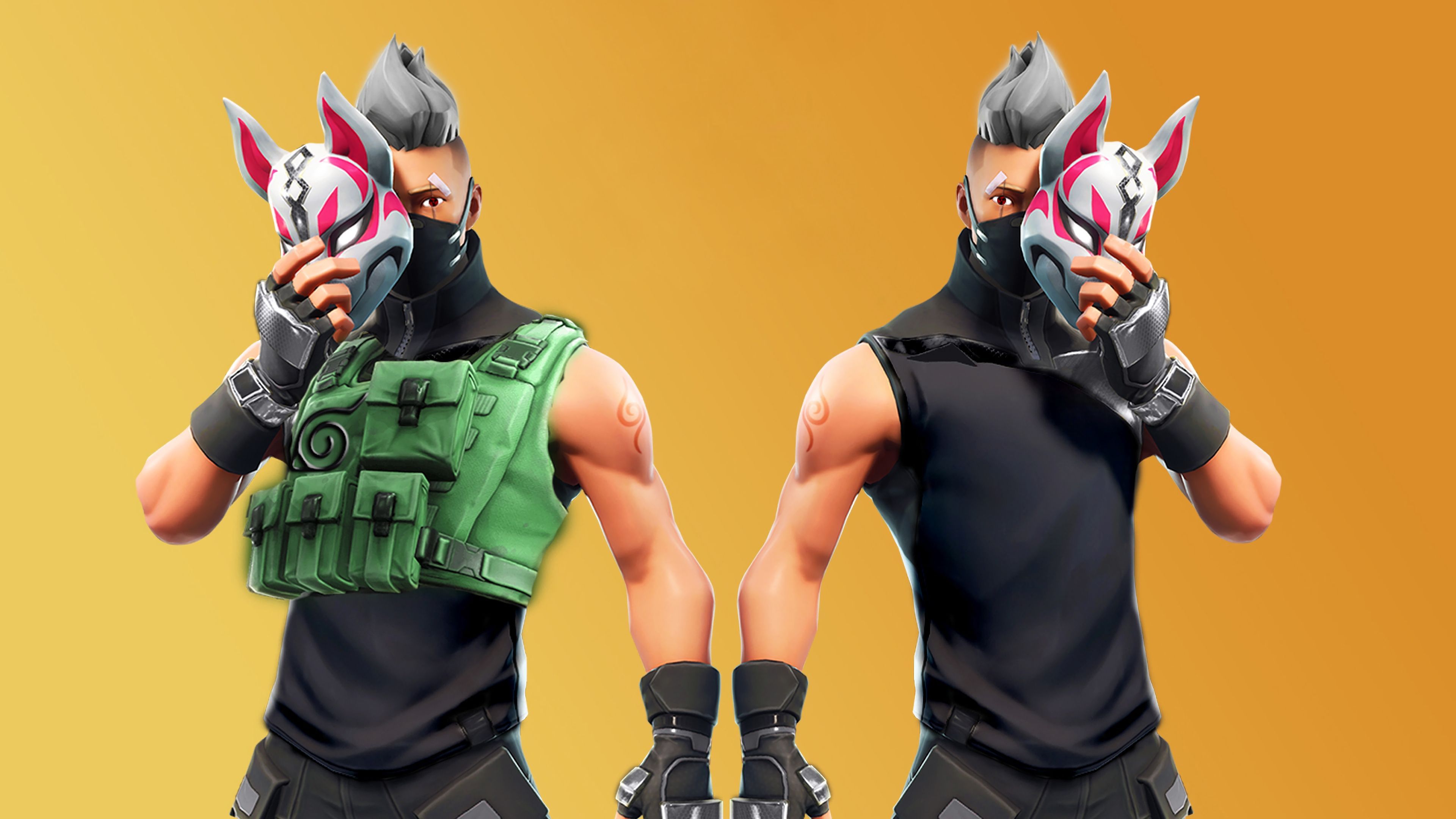 Drift maschera Kitsune Fortnite, 3840x2160 4K Ultra HD, Monitor 4K