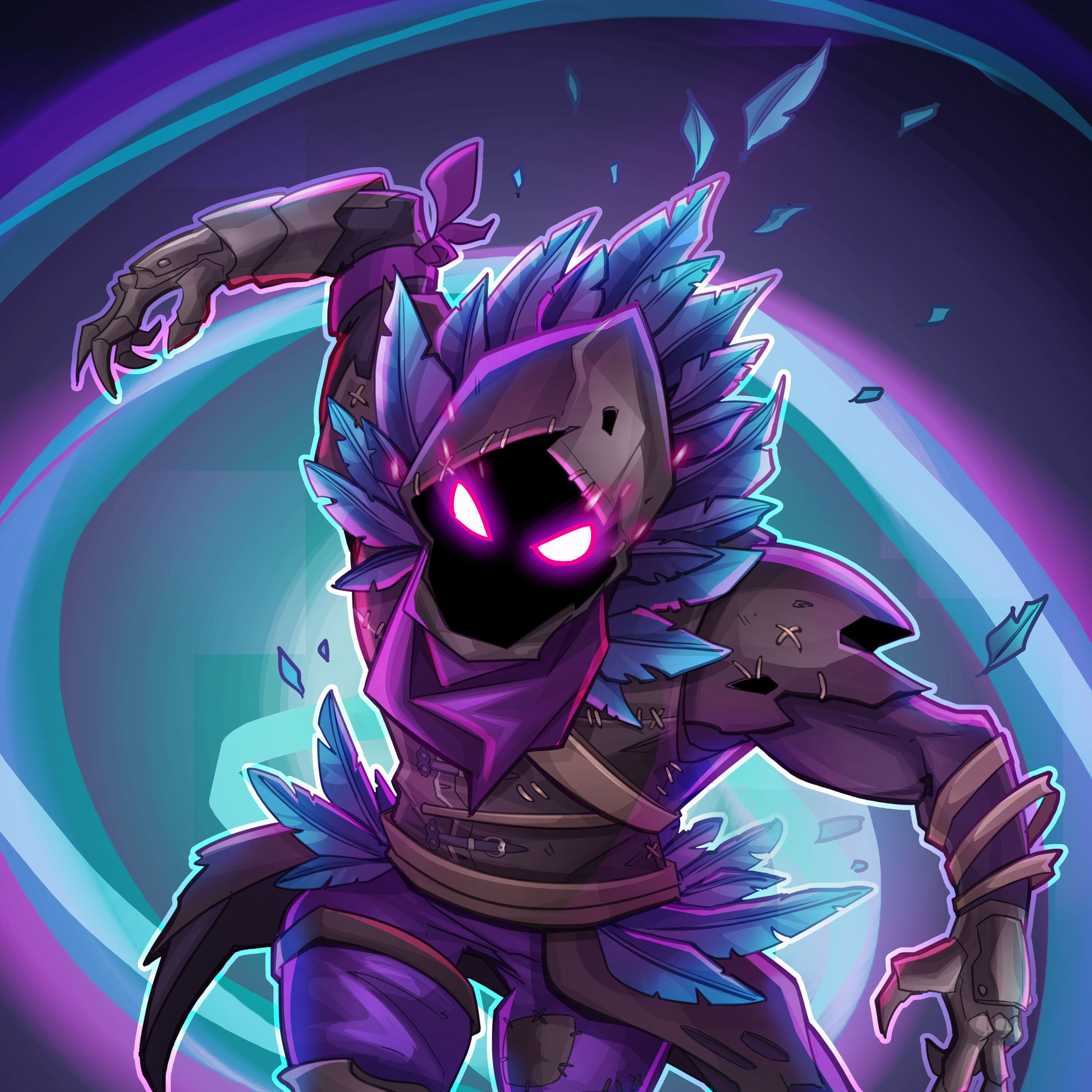 Raven Fortnite personaggio viola, 3840x3840 4K, Desktop 4K
