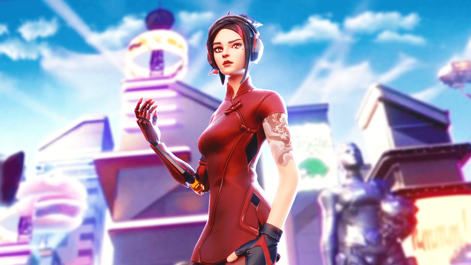 Personaggio Fortnite abito rosso, 1920x1080 Full HD 1080p, Desktop