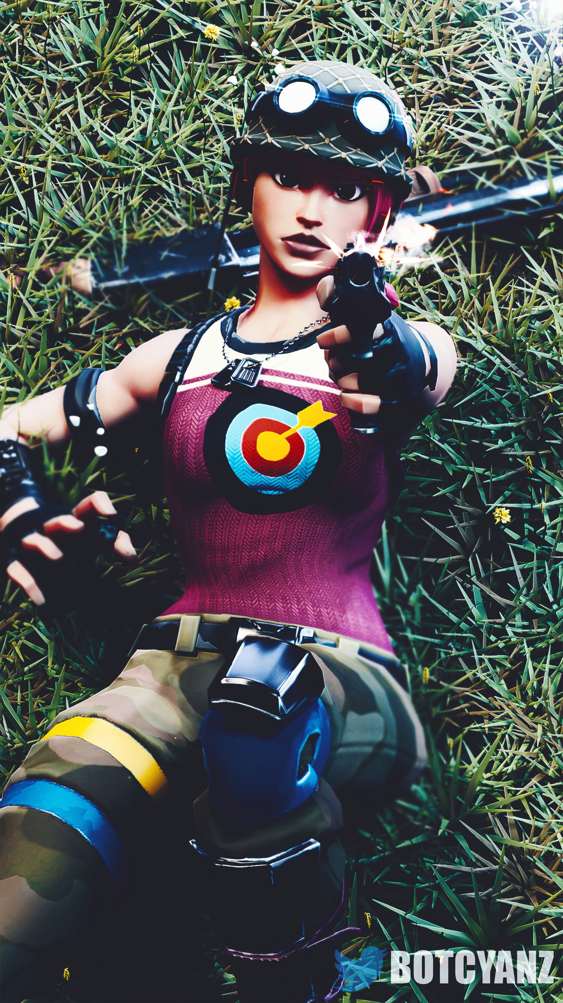 Bullseye Fortnite personaggio erba, battle royale, 1875x3335 Verticale, Telefono