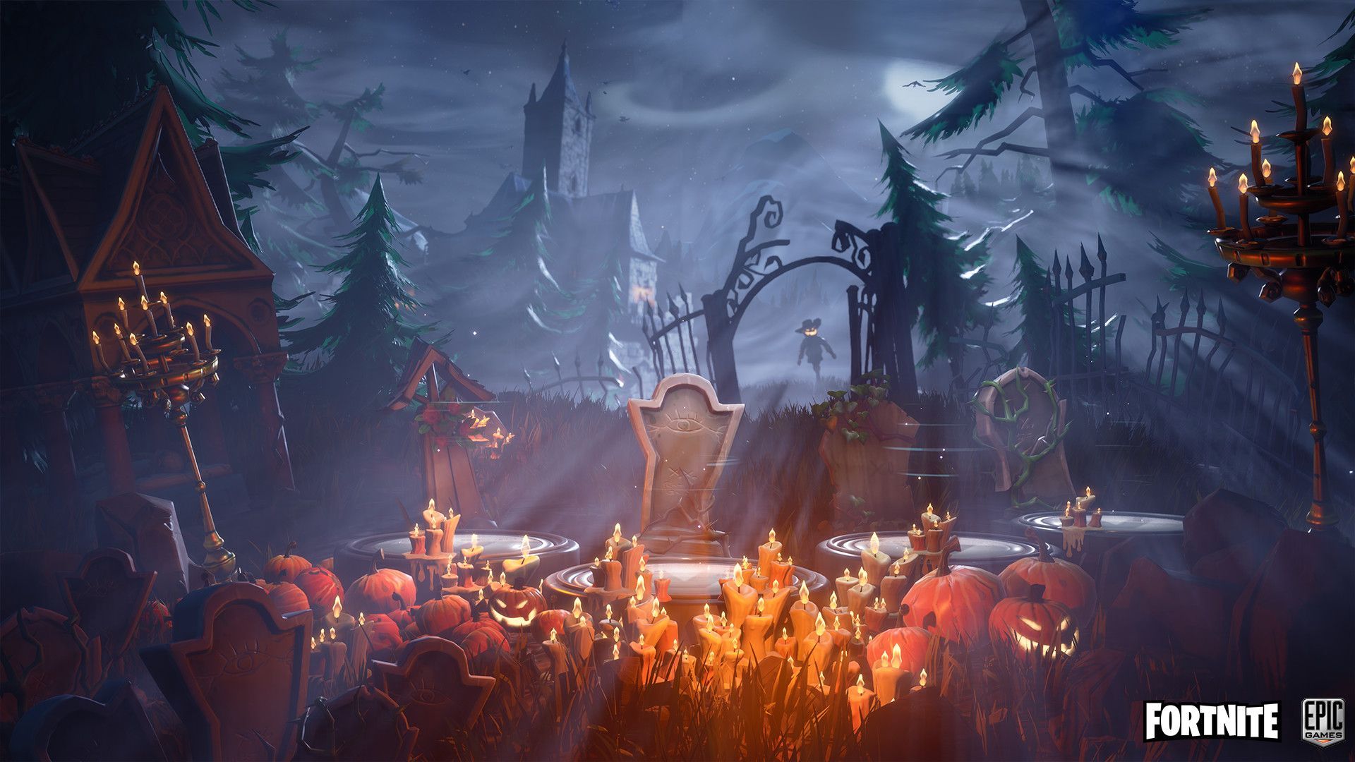 Fortnite cimitero Halloween notturno, 1920x1080 1080p, PC Desktop
