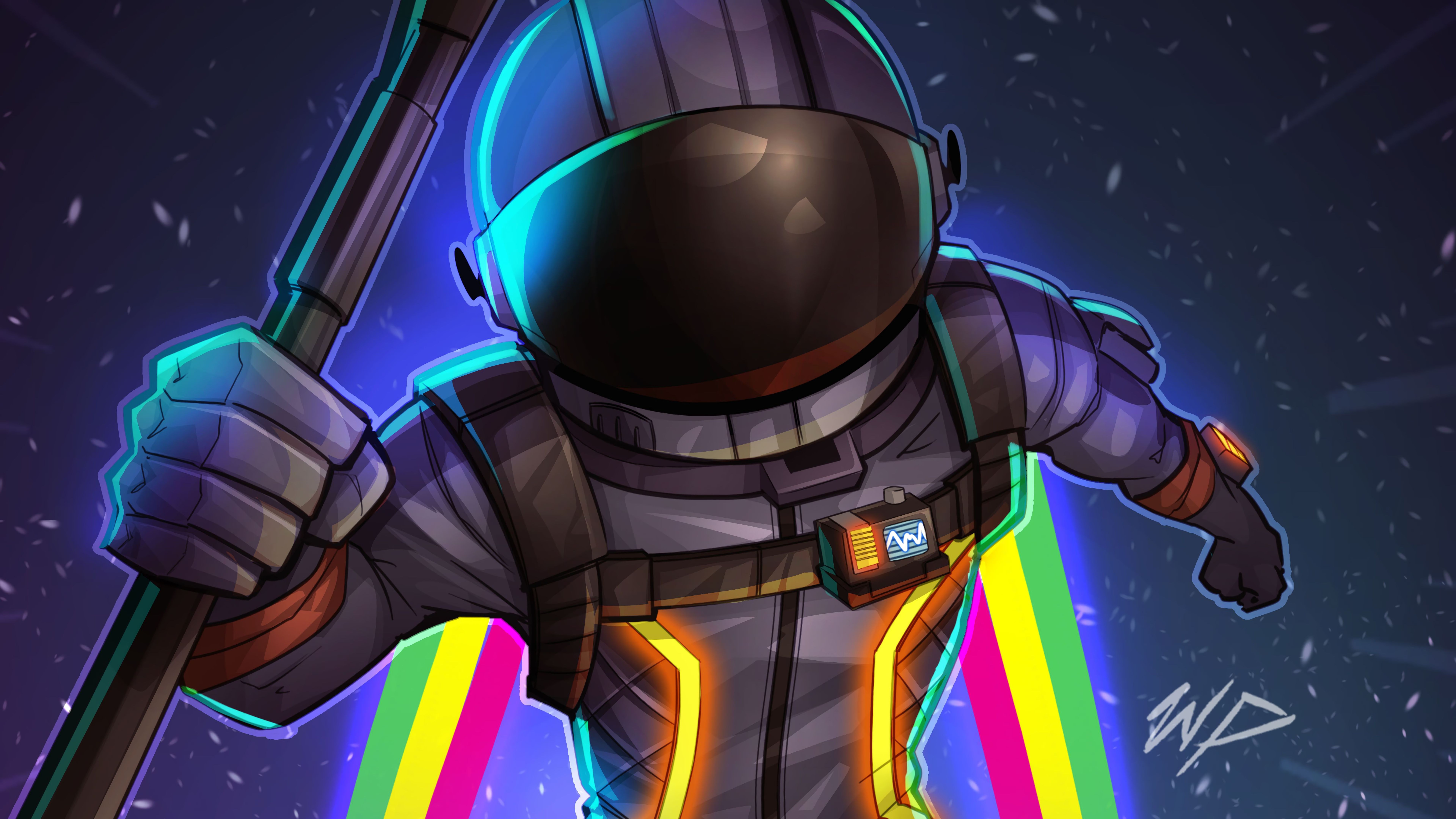 Fortnite personaggio astronauta arcobaleno, 7680x4320 Ultra HD, 4K TV