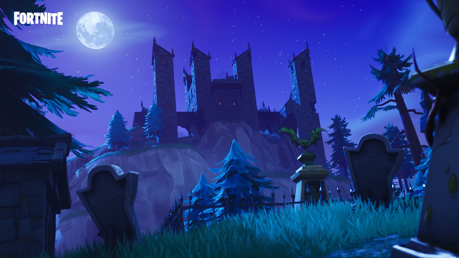 Fortnite castello notturno Halloween, 1920x1080 Full HD 1080p, PC