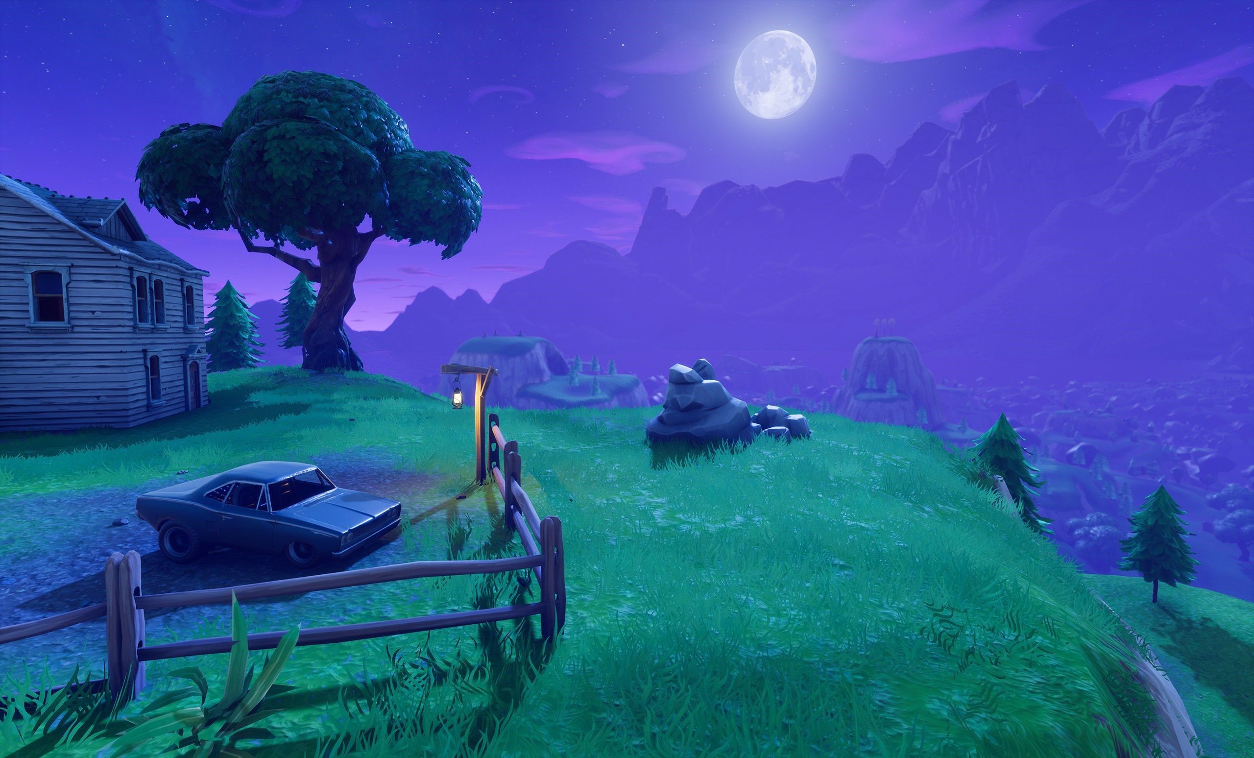 Fortnite paesaggio notturno luna, 2560x1547 2K QHD, Monitor Gaming