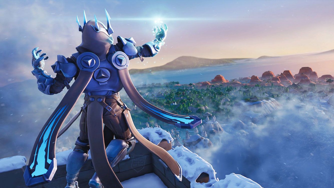 Personaggio Fortnite paesaggio innevato, 1920x1080 Full HD, Desktop