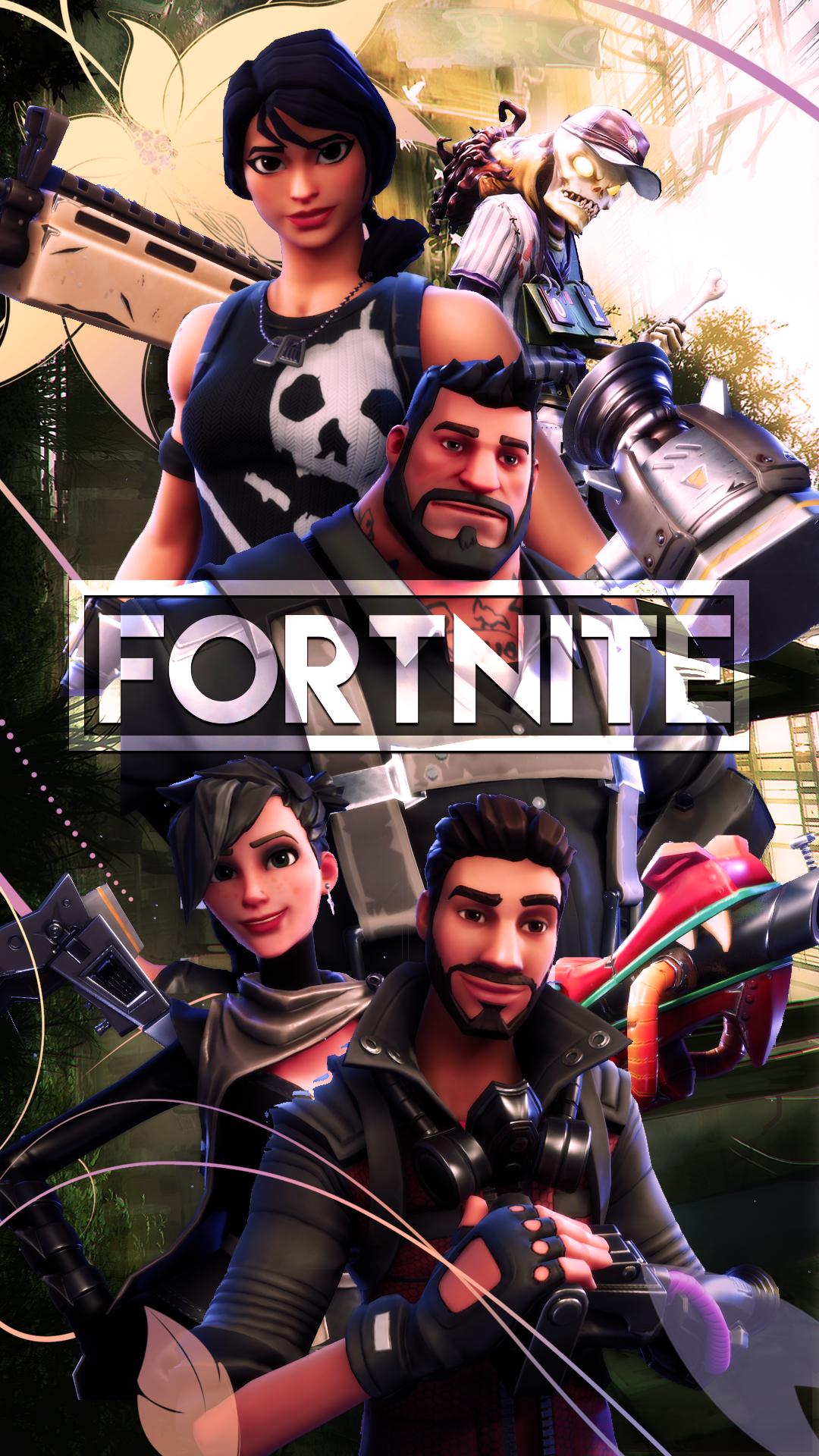 Personaggi Fortnite con logo, 1080x1920 Verticale, Telefono