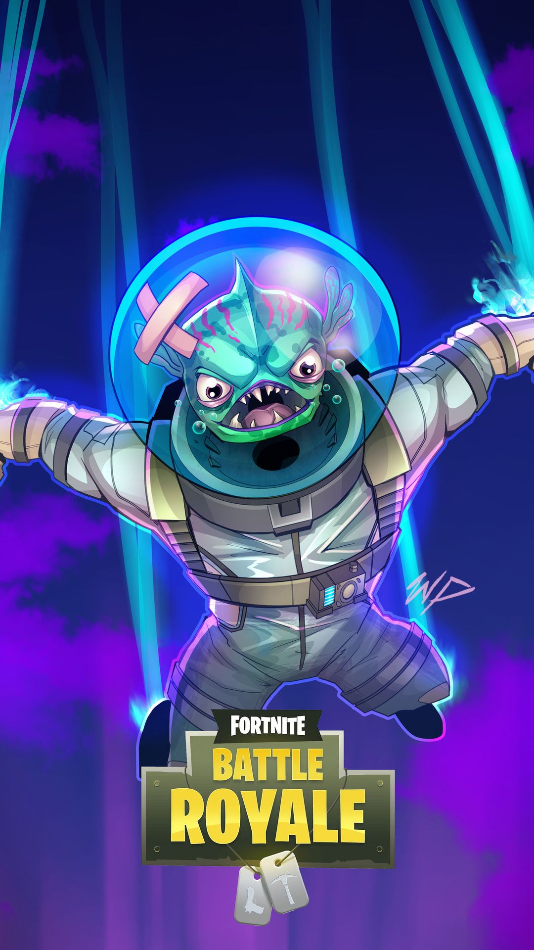 Personaggio Fortnite Leviathan paracadute, 1080x1920 Full HD Verticale, iPhone