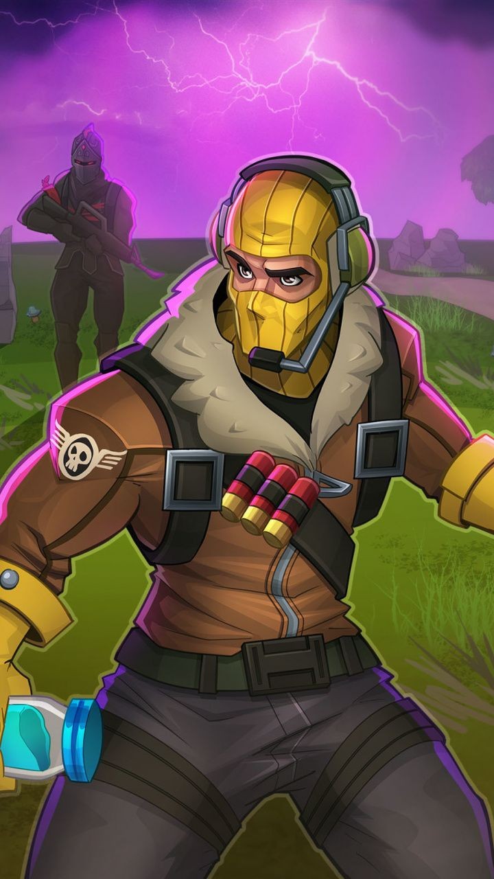 Personaggio Fortnite maschera gialla, 720x1280 Full HD Verticale, iPhone Air