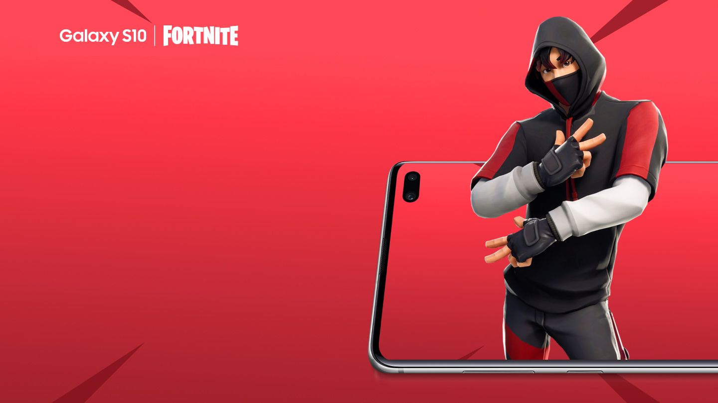 Personaggio Fortnite con smartphone Galaxy S10, 1440x810 HD, PC Desktop