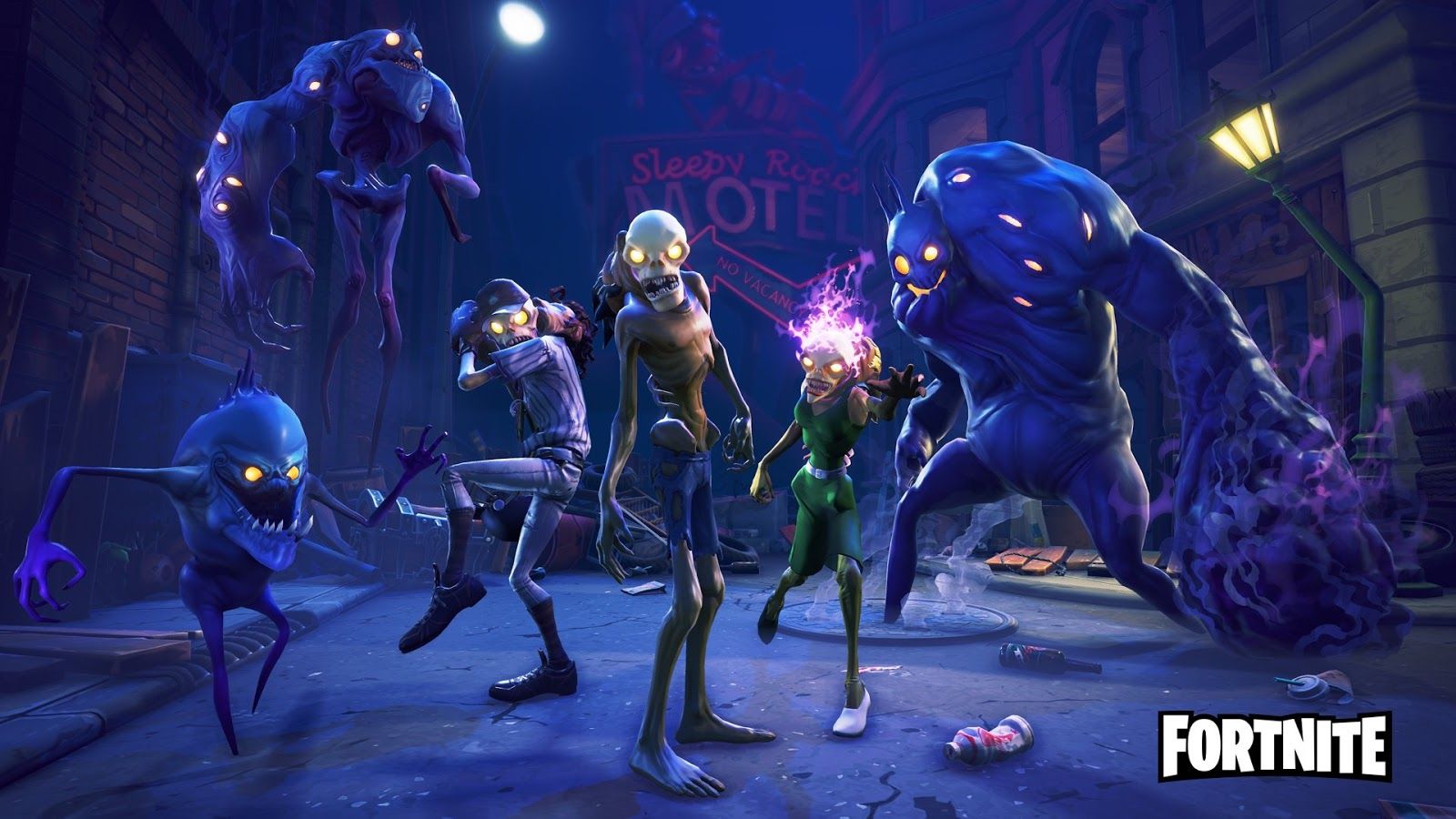 Fortnite mostri notte urbana, 1600x900 900p, Laptop