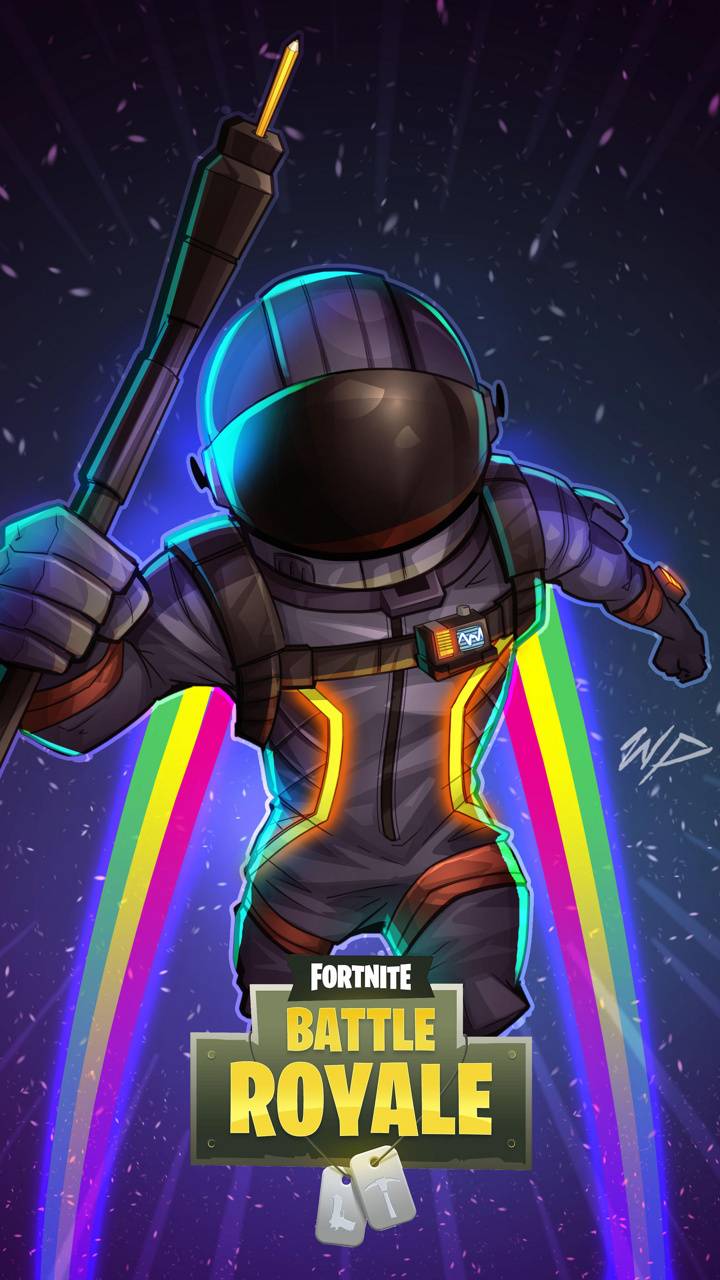 Fortnite Battle Royale astronauta arcobaleno, Epic Games, 720x1280 Full HD Verticale, iPhone