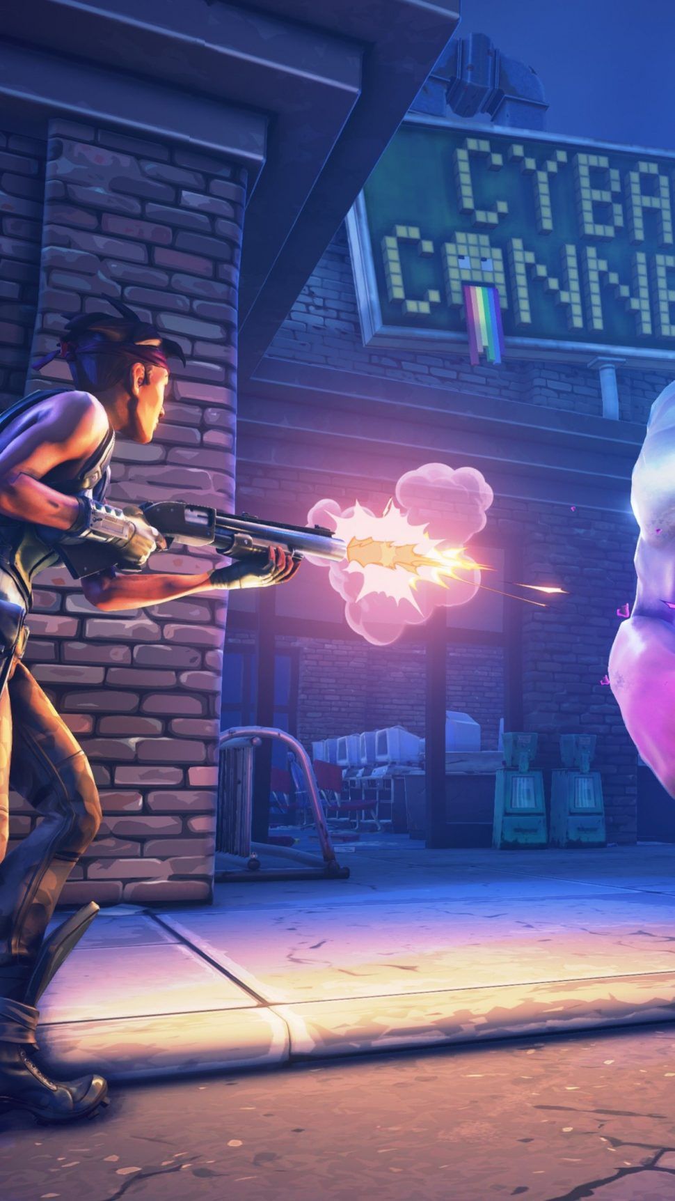 Personaggio Fortnite con fucile, 970x1724 Full HD Verticale, Smartphone