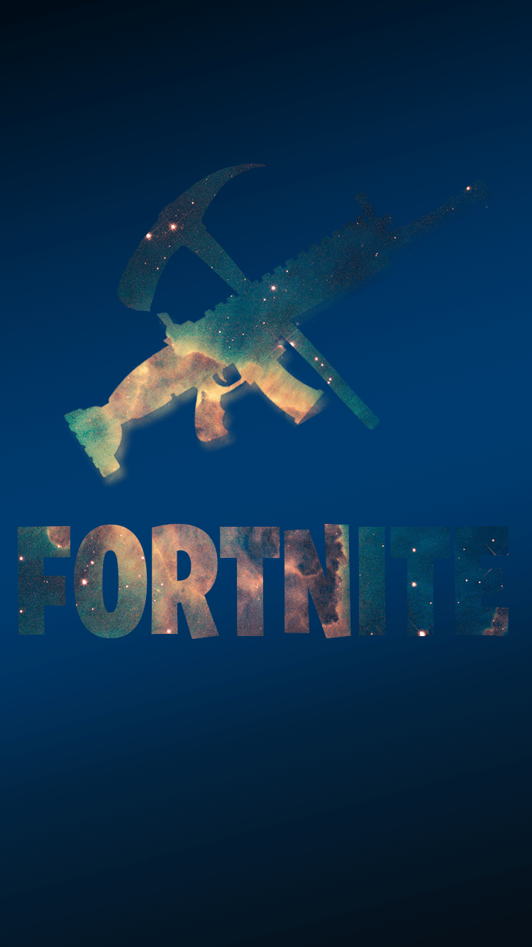 Logo Fortnite piccone galassia, 750x1334 Verticale, Mobile