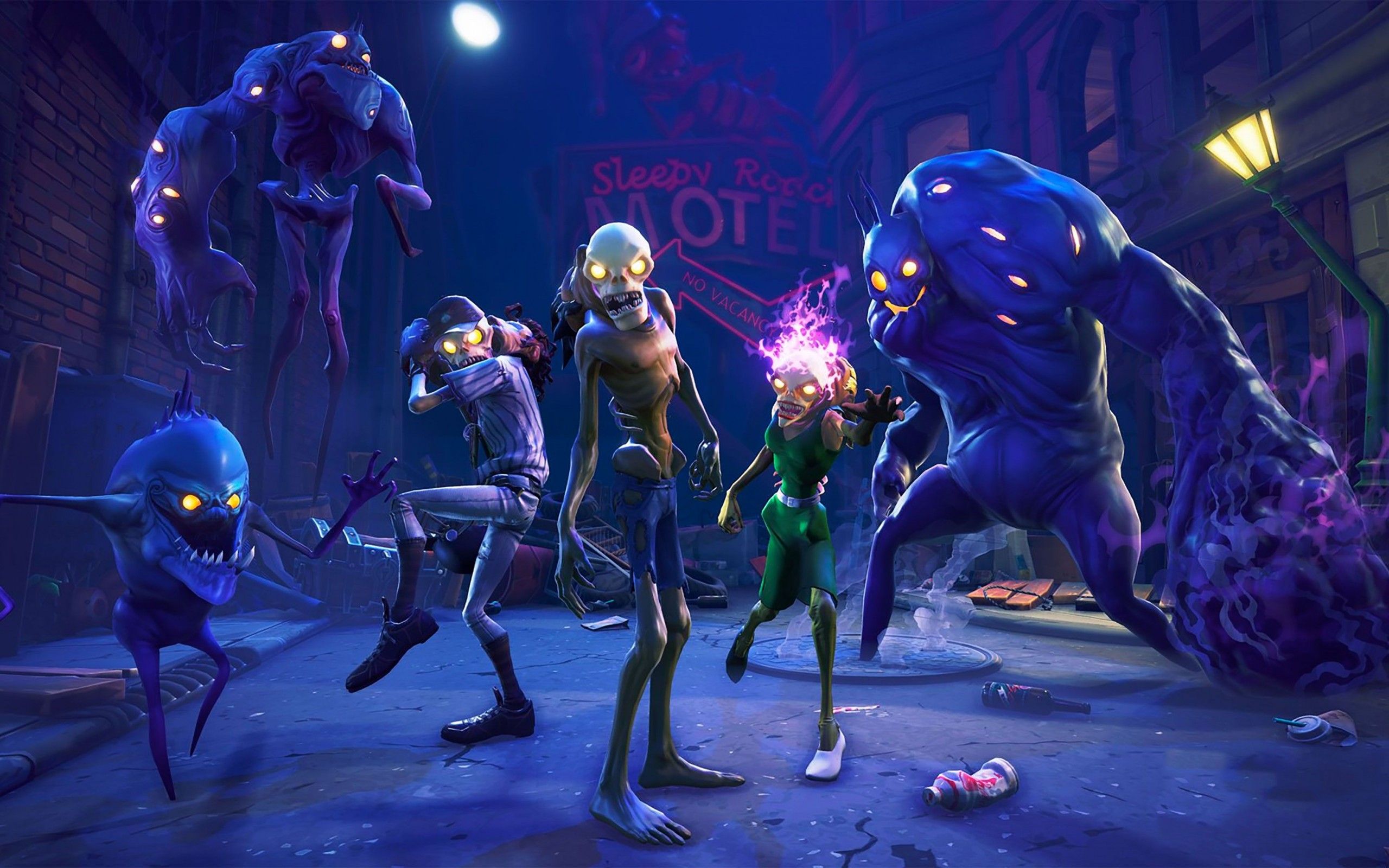 Fortnite mostri notturni battaglia, 2560x1600 WQXGA, Desktop