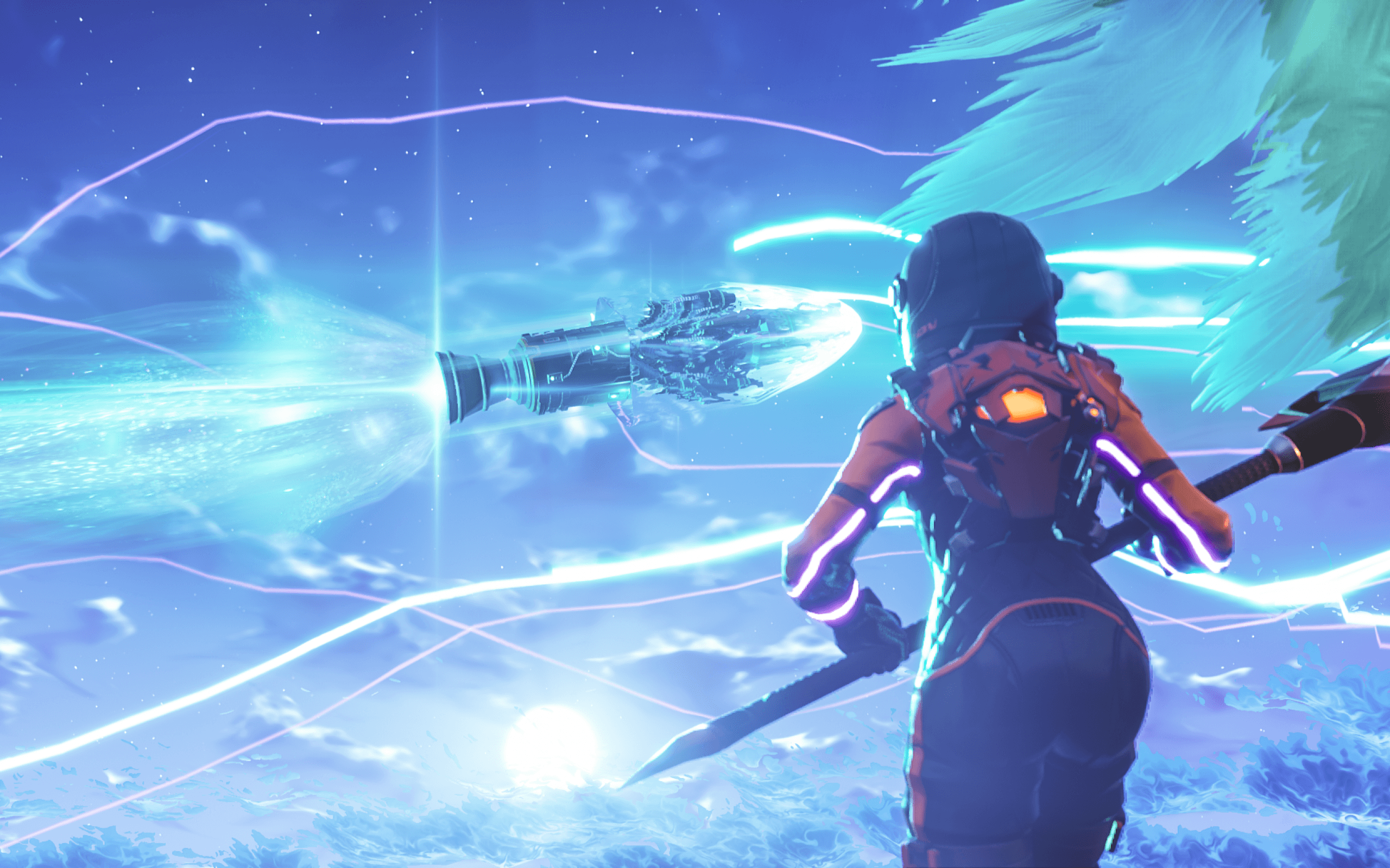 Personaggio Fortnite scena spaziale, 2560x1600 2K, Desktop