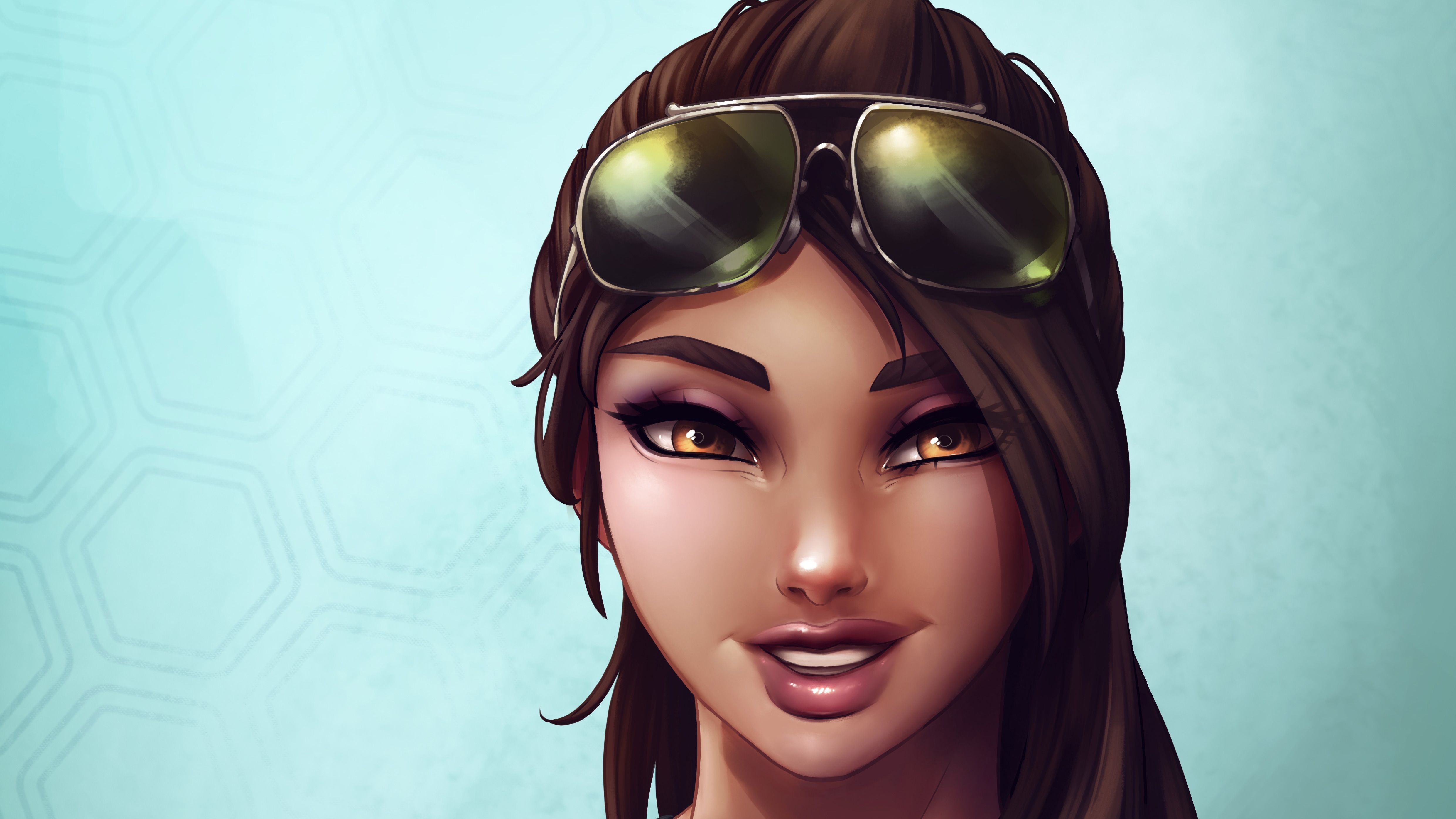 Ragazza Fortnite capelli blu, 7680x4320 4K, Smart TV 4K