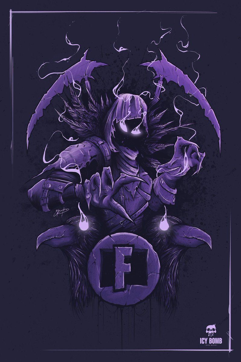 Raven Fortnite viola scuro, 799x1200 Verticale, OnePlus