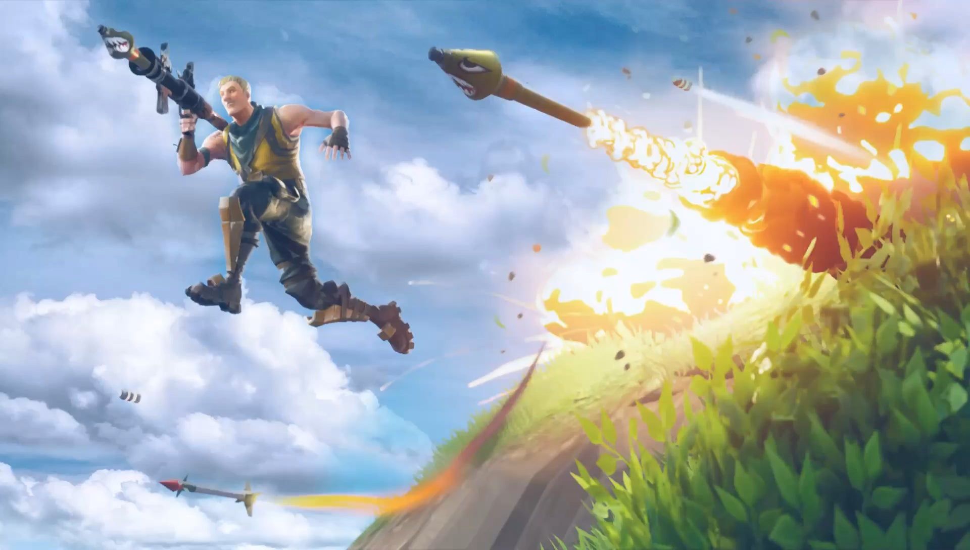Personaggi Fortnite battaglia villaggio, 1600x900 HD, Desktop