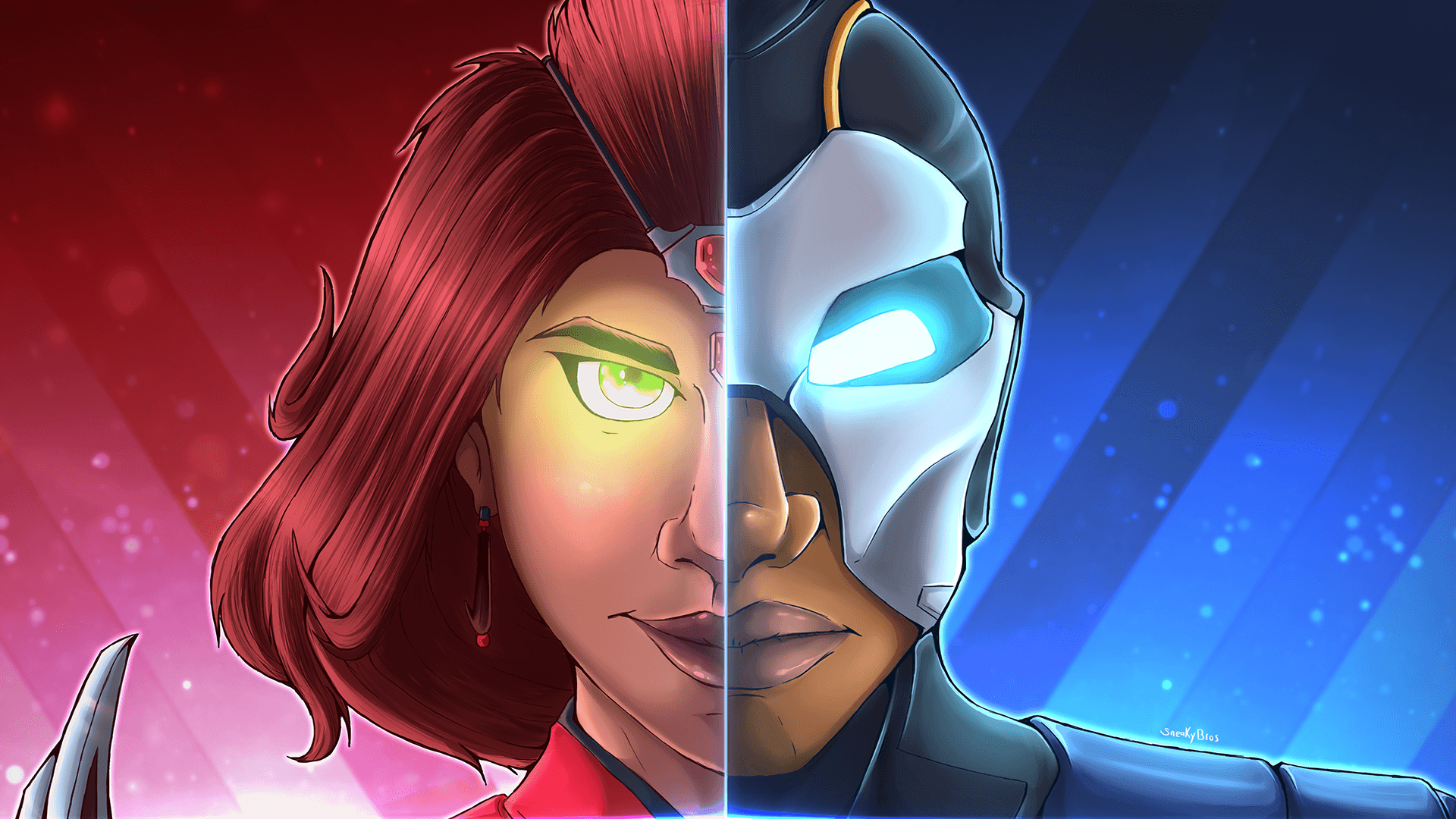Fortnite personaggi rosso e blu, 1920x1080 1080p, Laptop