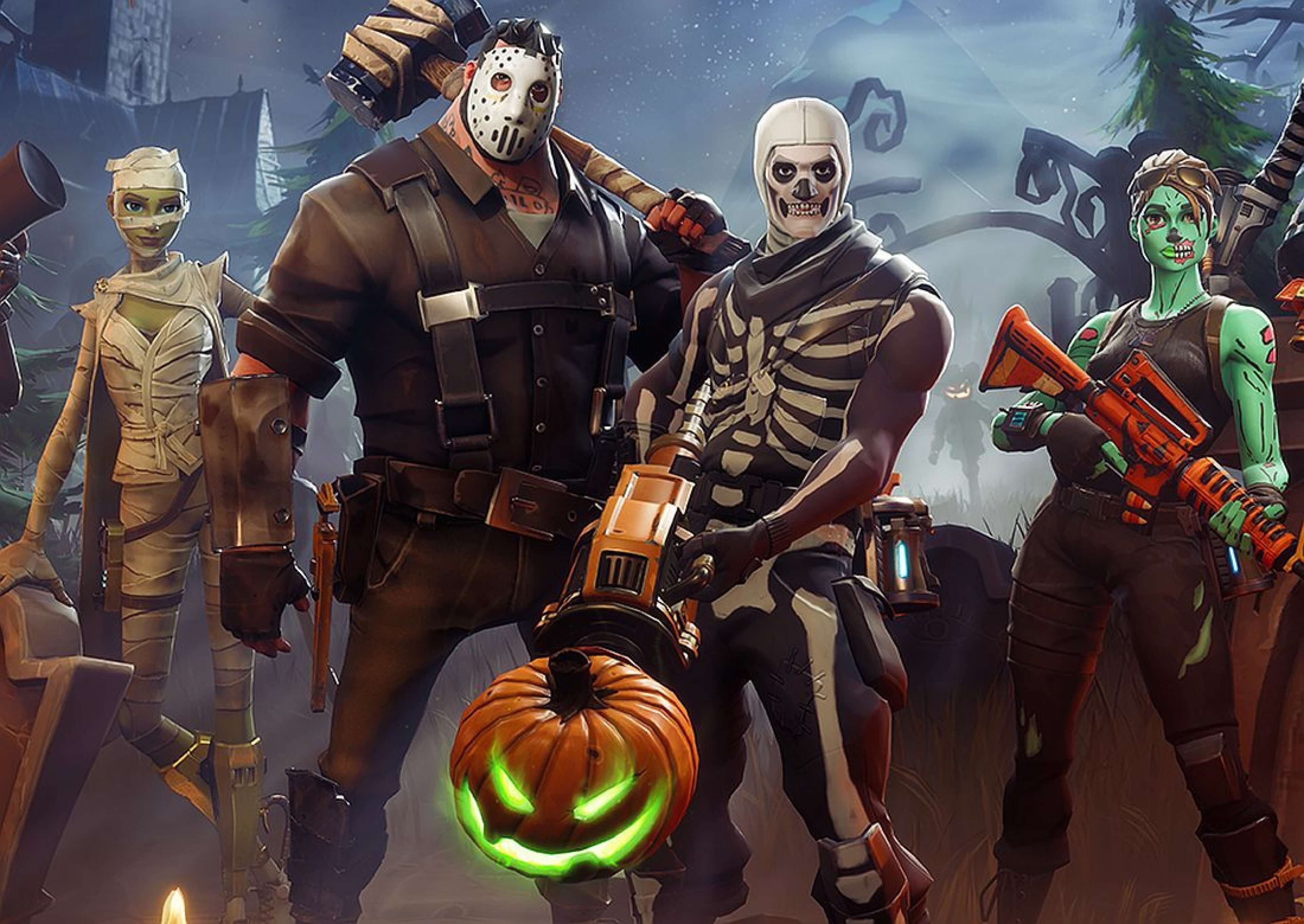 Fortnite Skull Trooper e personaggi Halloween, 3840x2723 4K Ultra HD, Monitor 4K