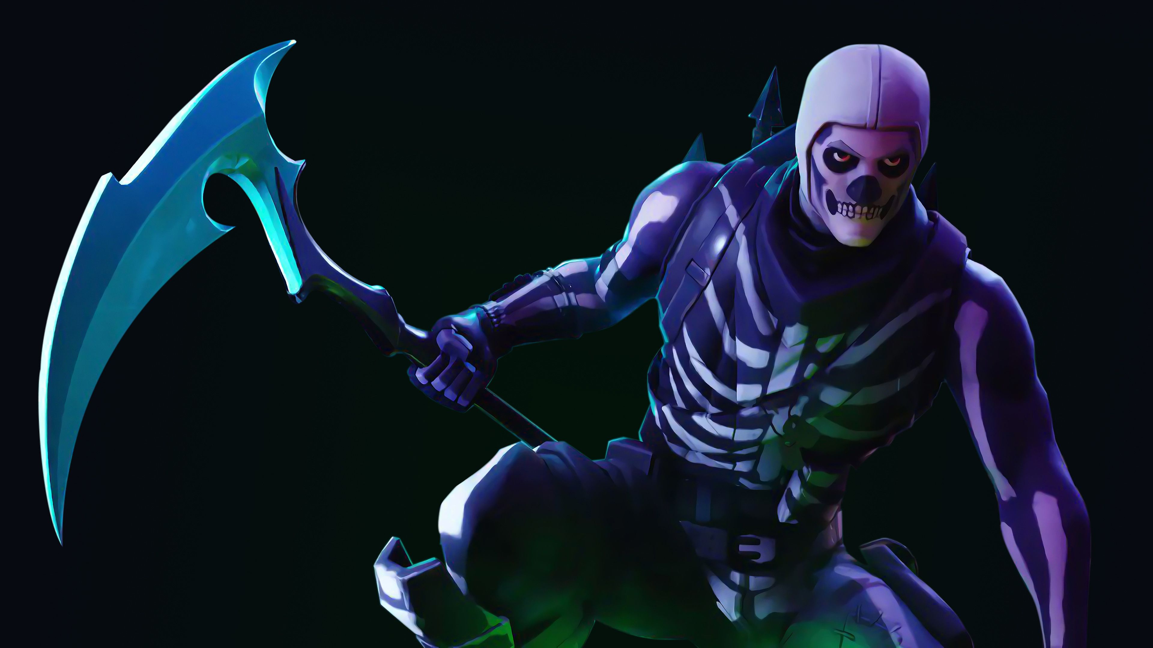 Skull Trooper Fortnite falce, 3840x2160 4K, Desktop 4K