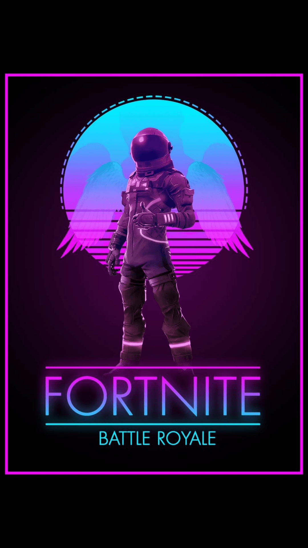 Fortnite Battle Royale astronauta neon, Epic Games, 1080x1920 Verticale, Telefono