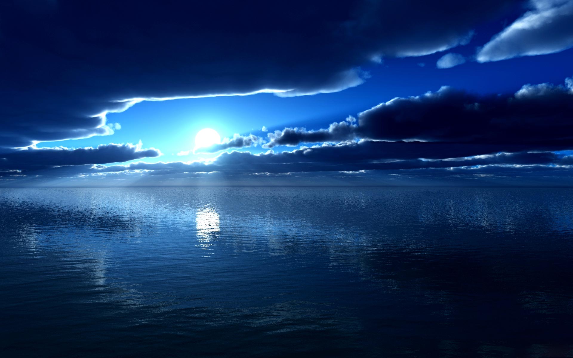 Luna su mare notturno, 1920x1200 Full HD+ WUXGA, Laptop