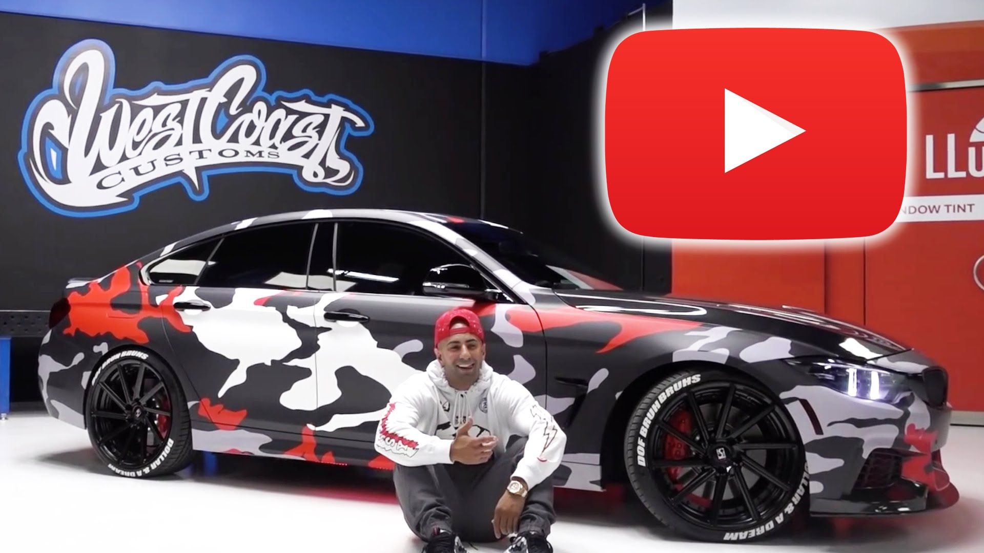 Auto camouflage con logo YouTube, 1920x1080 1080p, PC