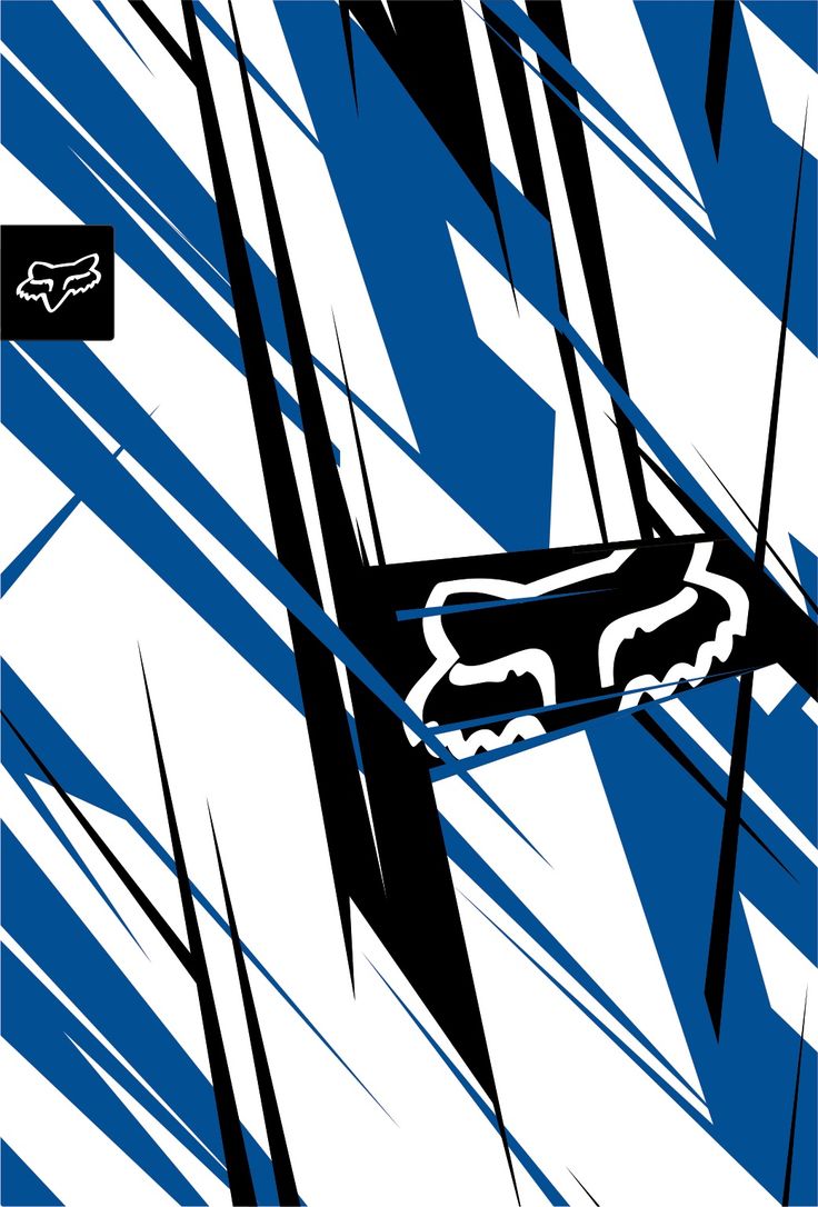 Fox Racing logo grafico blu, motocross, 736x1086 Verticale, Mobile