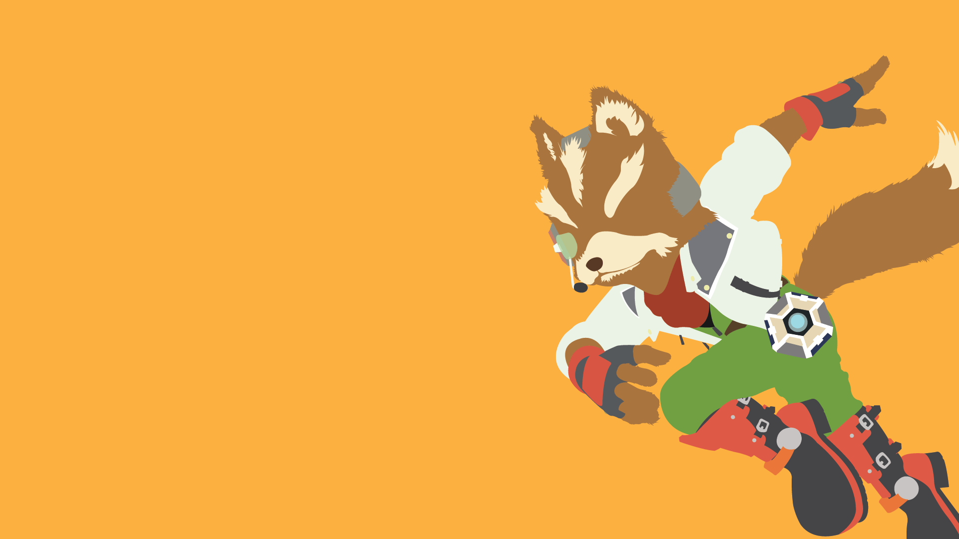 Fox McCloud minimalista arancione, Nintendo, 1920x1080 1080p, Laptop