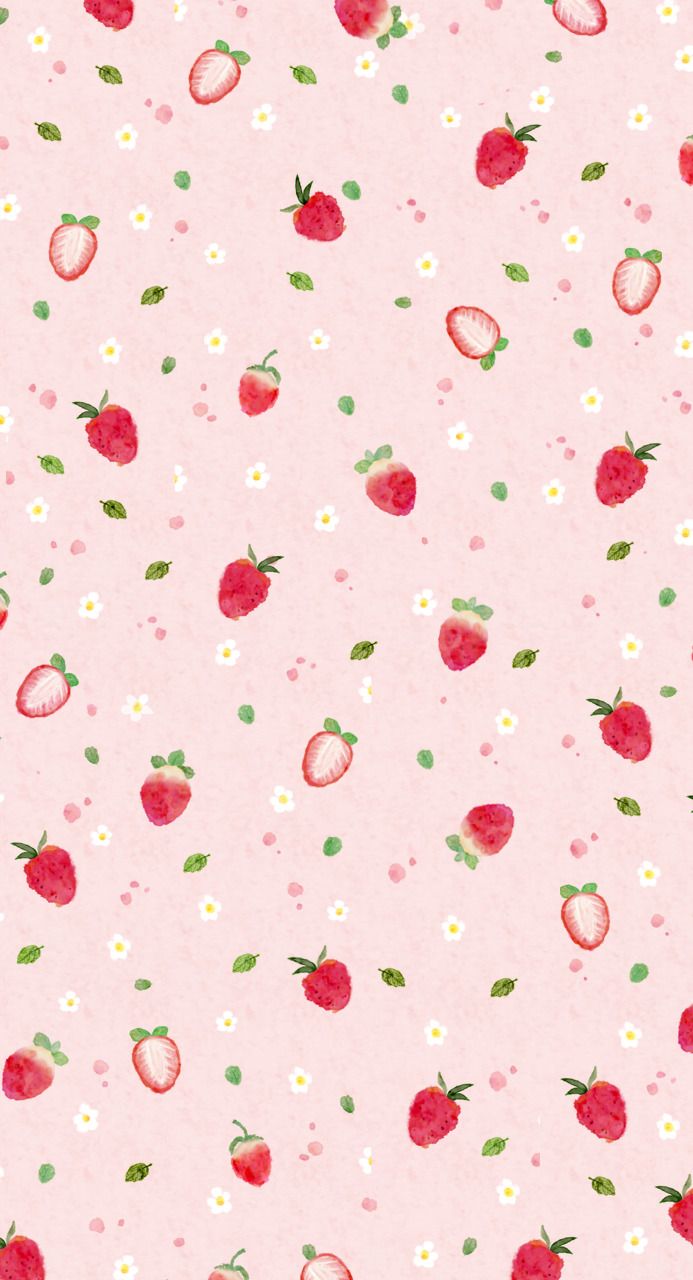 Fragole e fiori rosa, 693x1280 Full HD Verticale, iPhone