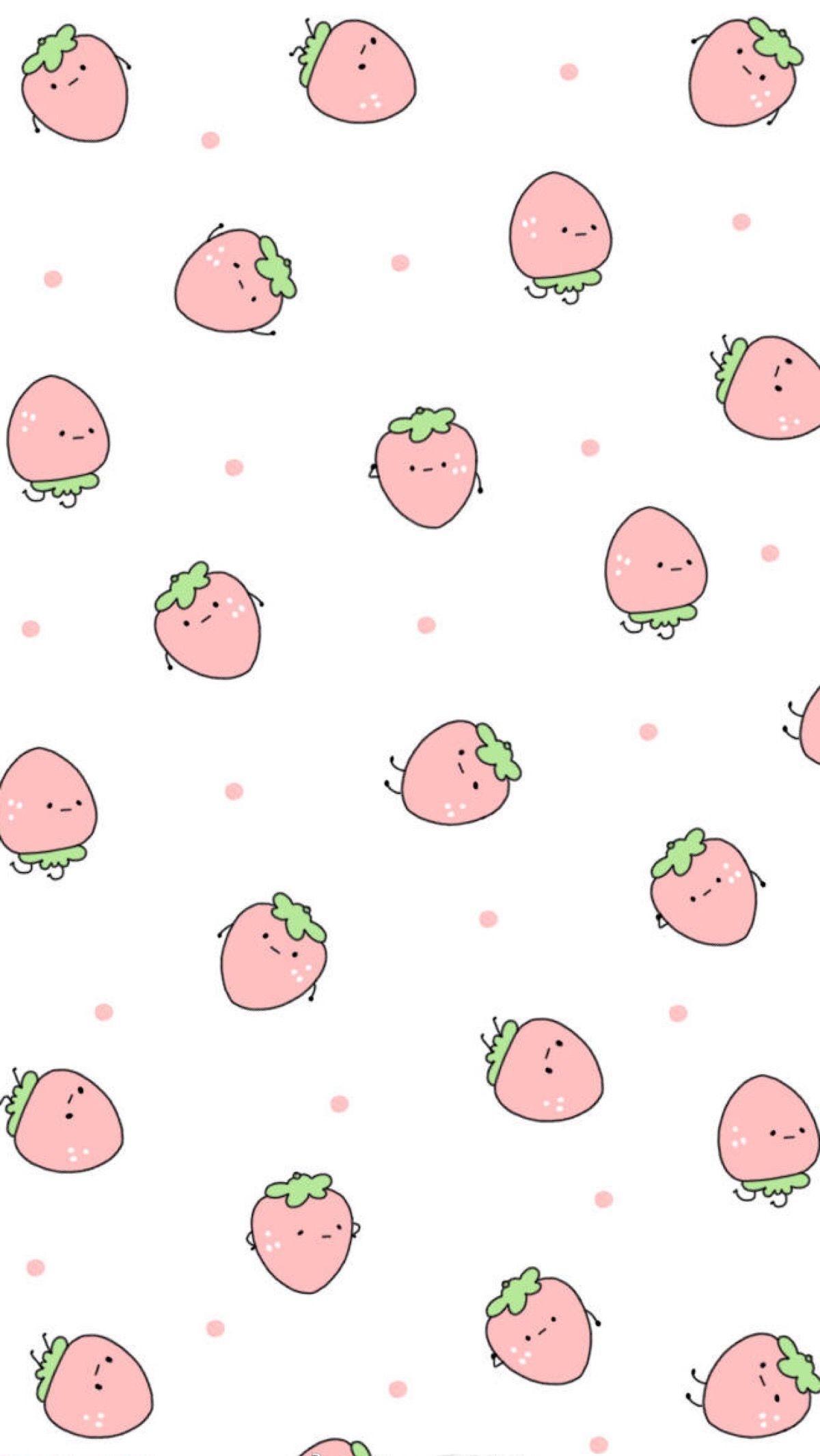 Fragole kawaii rosa pastello, 1200x2131 Verticale, OnePlus