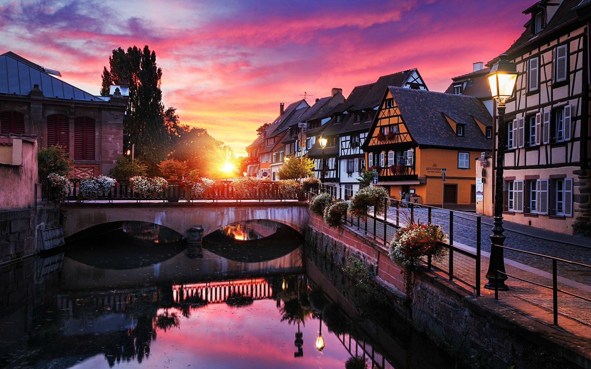 Colmar, canale al tramonto, 1920x1200 Full HD+ WUXGA, Desktop