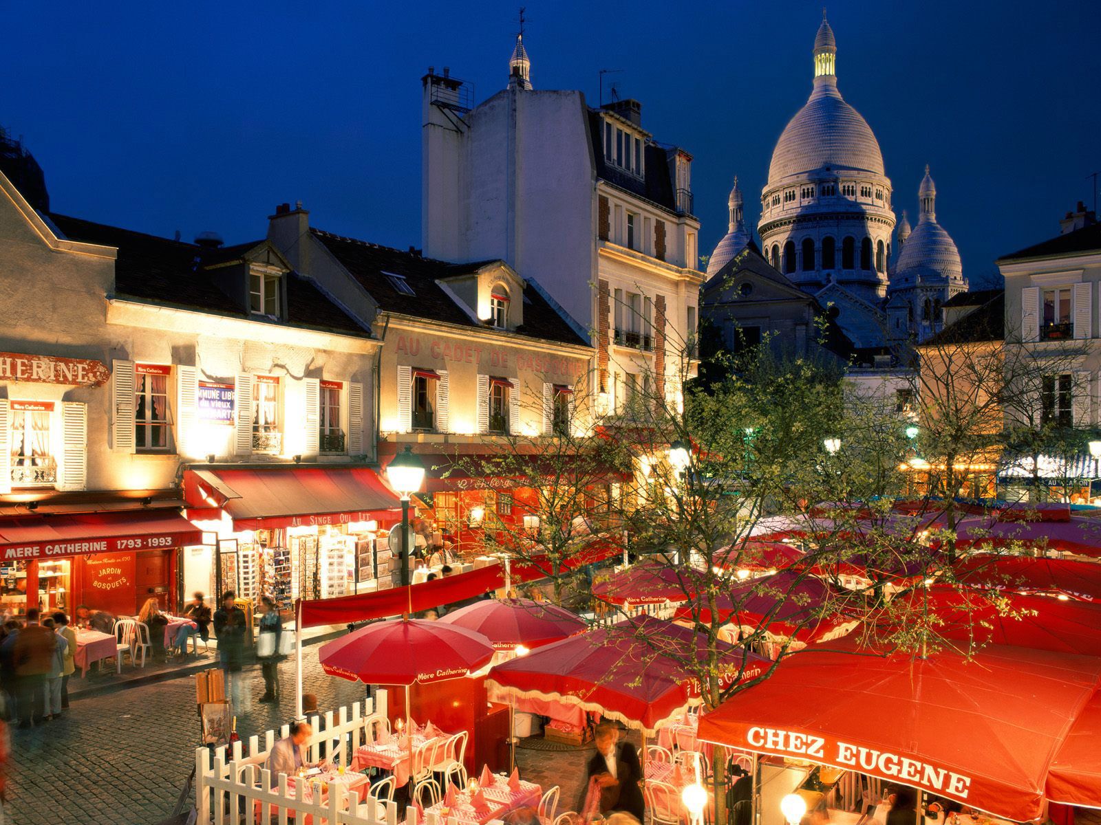 Montmartre Sacré-Cœur Parigi sera, 1600x1200 HD, PC