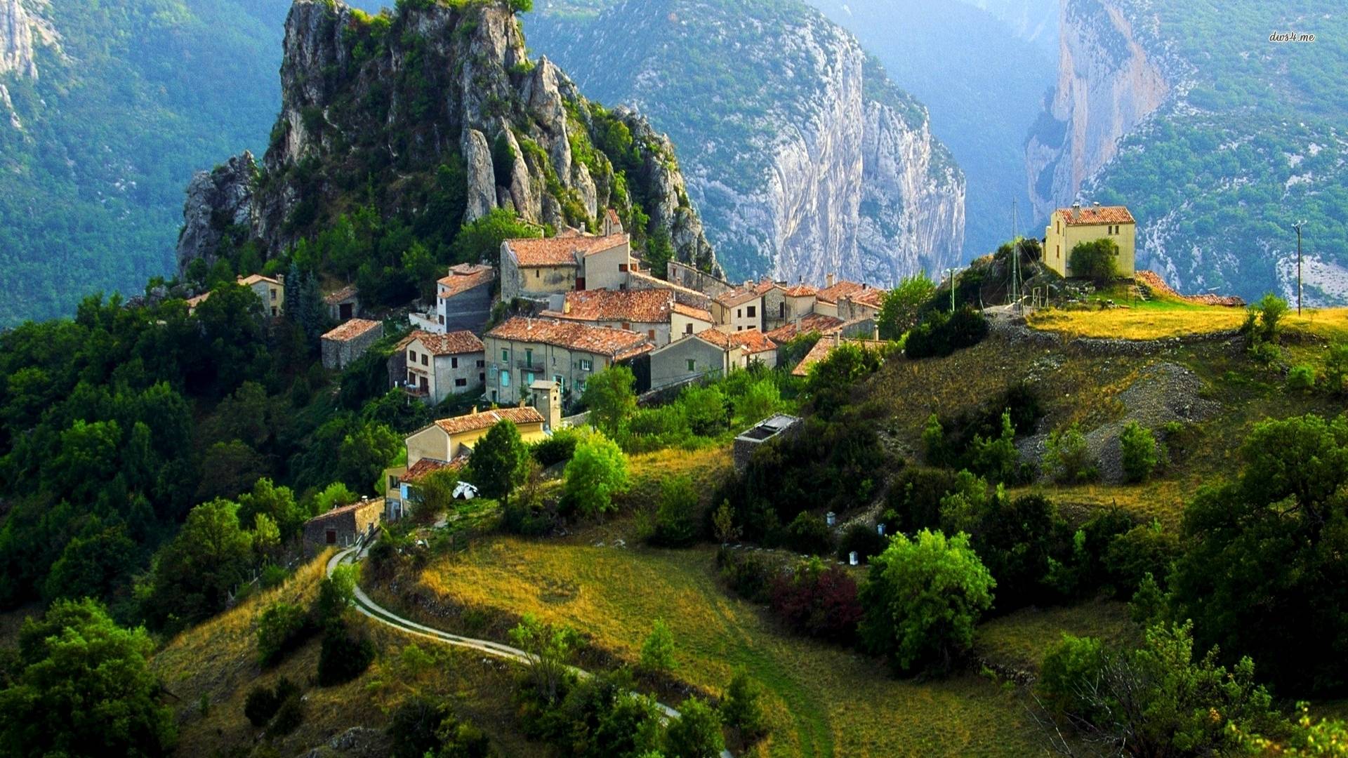 Villaggio francese su montagna, 1920x1080 Full HD 1080p, Laptop
