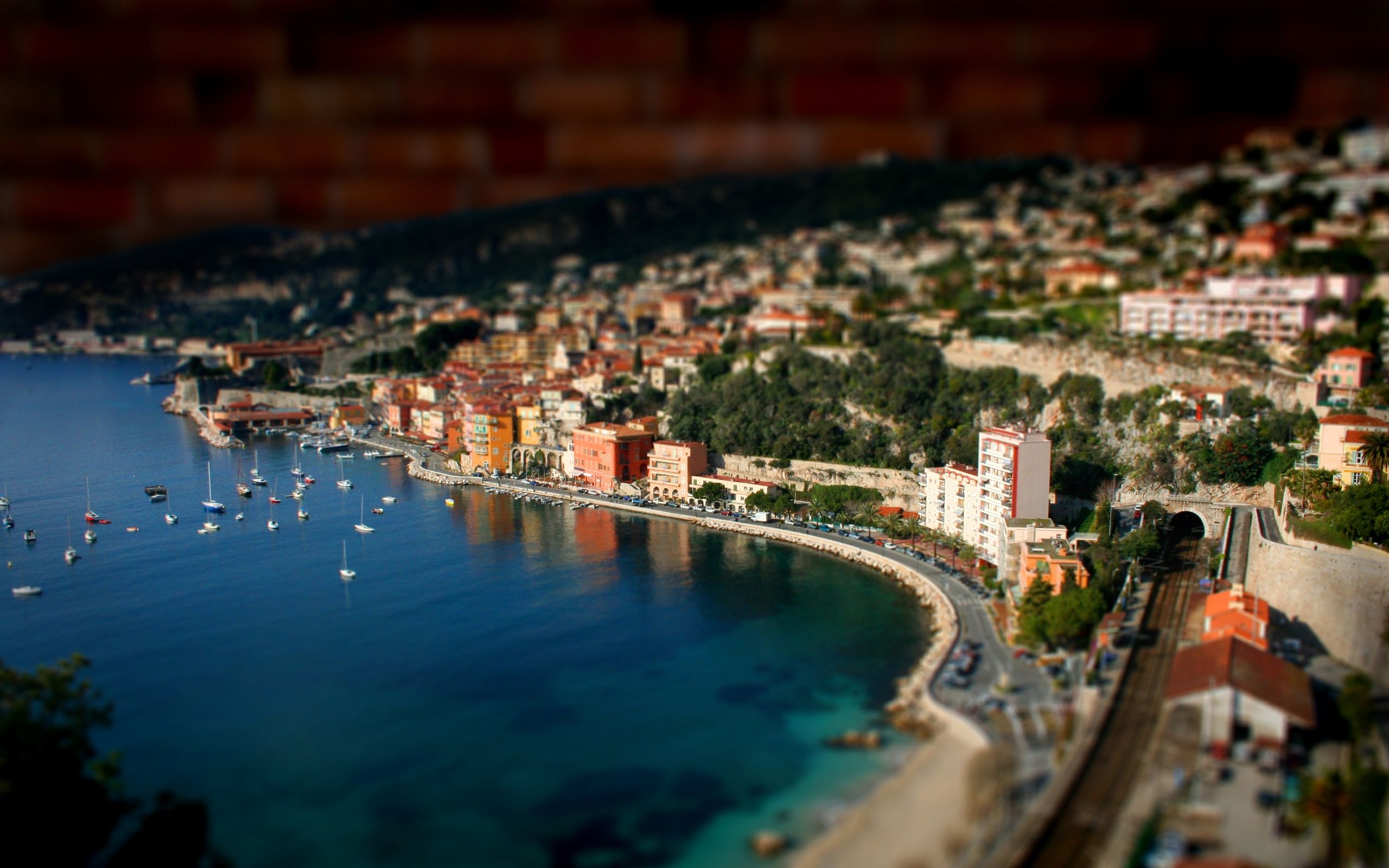 Nizza costa tilt-shift miniatura, 2560x1600 2K+, Laptop