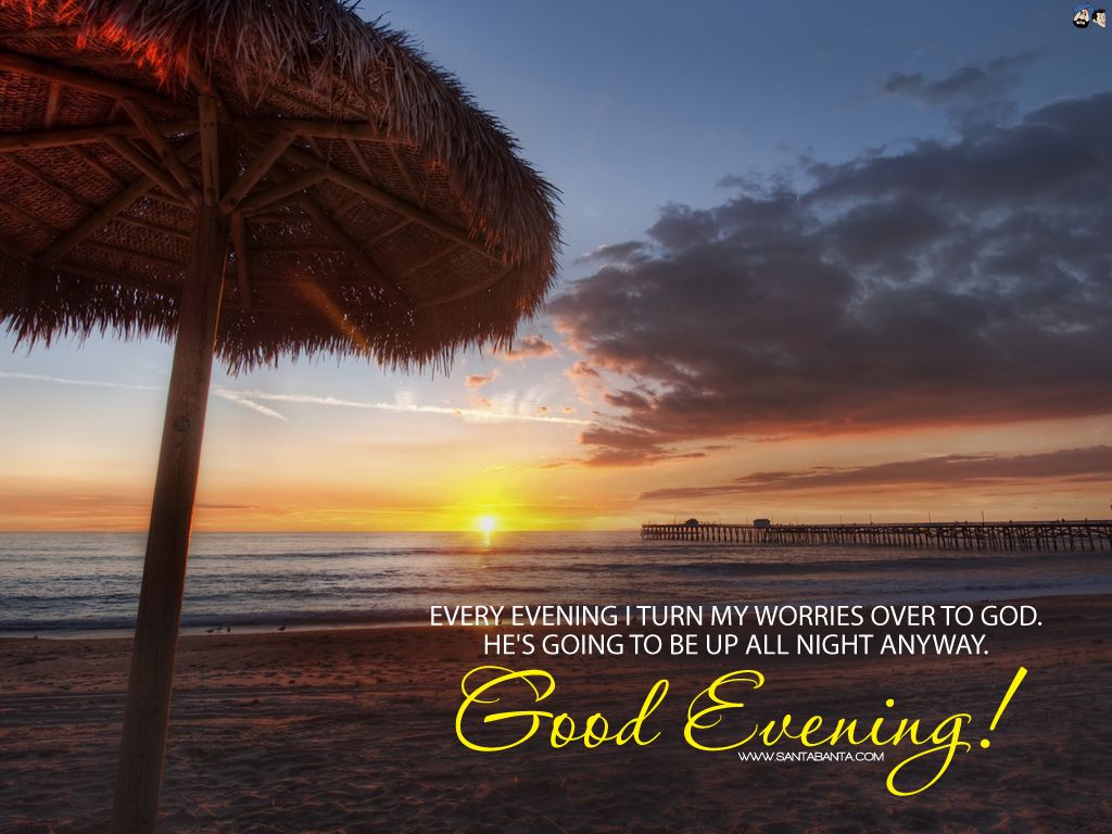 Tramonto spiaggia con ombrellone, 1024x768 HD, Desktop