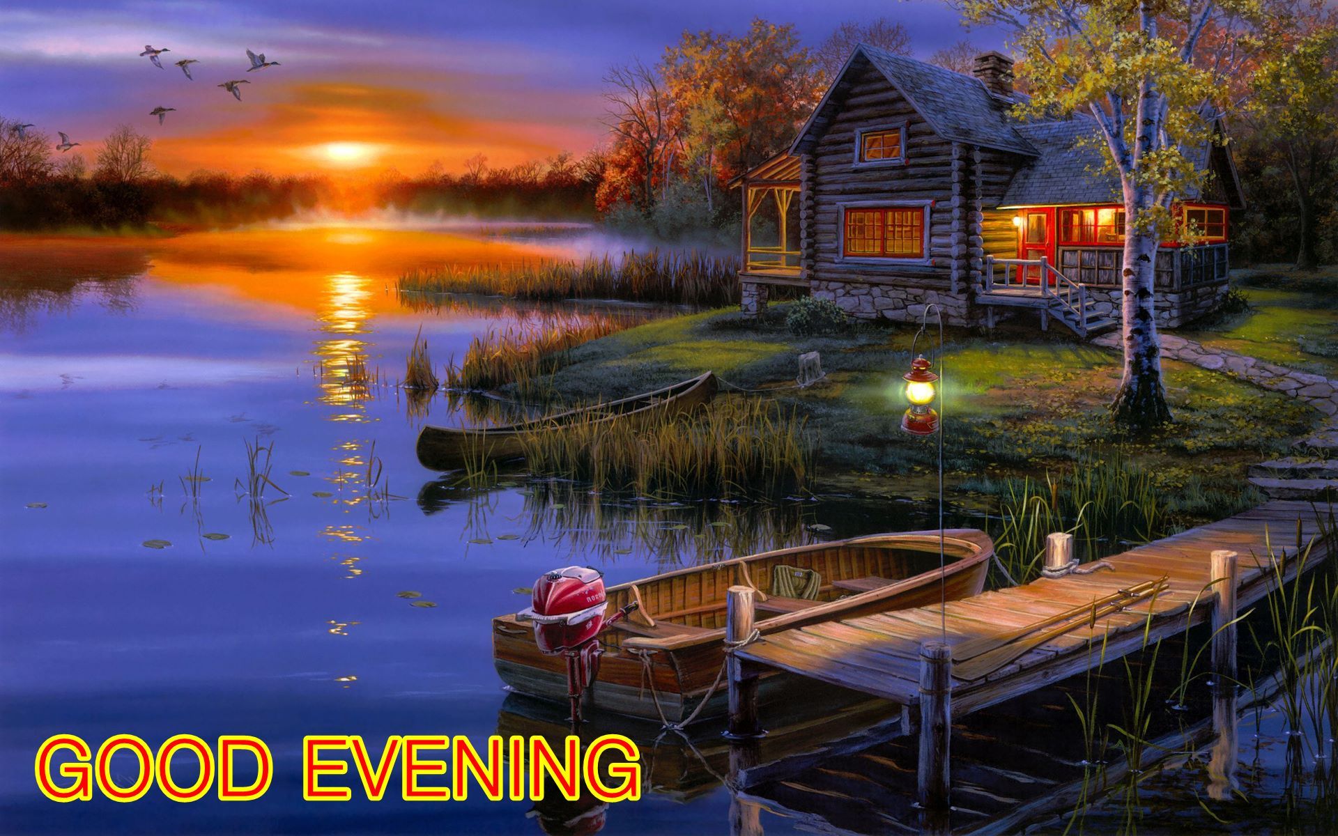 Casetta al lago al tramonto, 1920x1200 WUXGA, Laptop