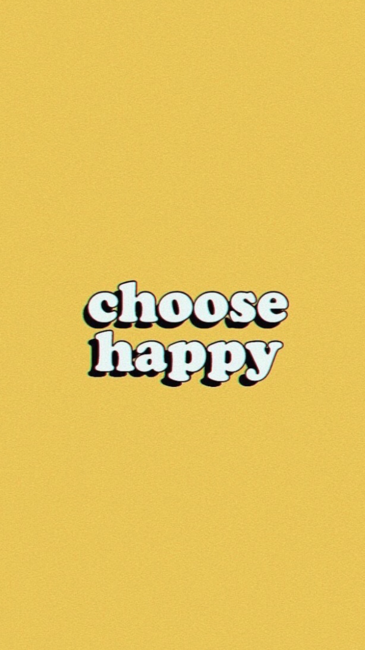 Scritta choose happy giallo, 750x1334 Verticale, iPhone Pro Max