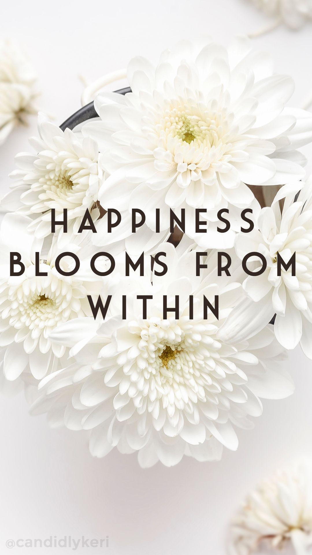 Fiori bianchi con frase, 1080x1920 Verticale, iPhone