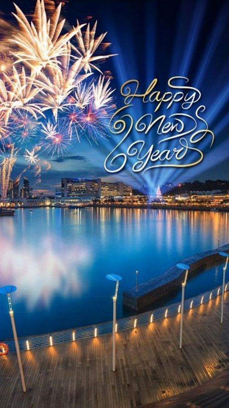 Fuochi d'artificio su porto notturno, 736x1308 Verticale, iPhone Plus
