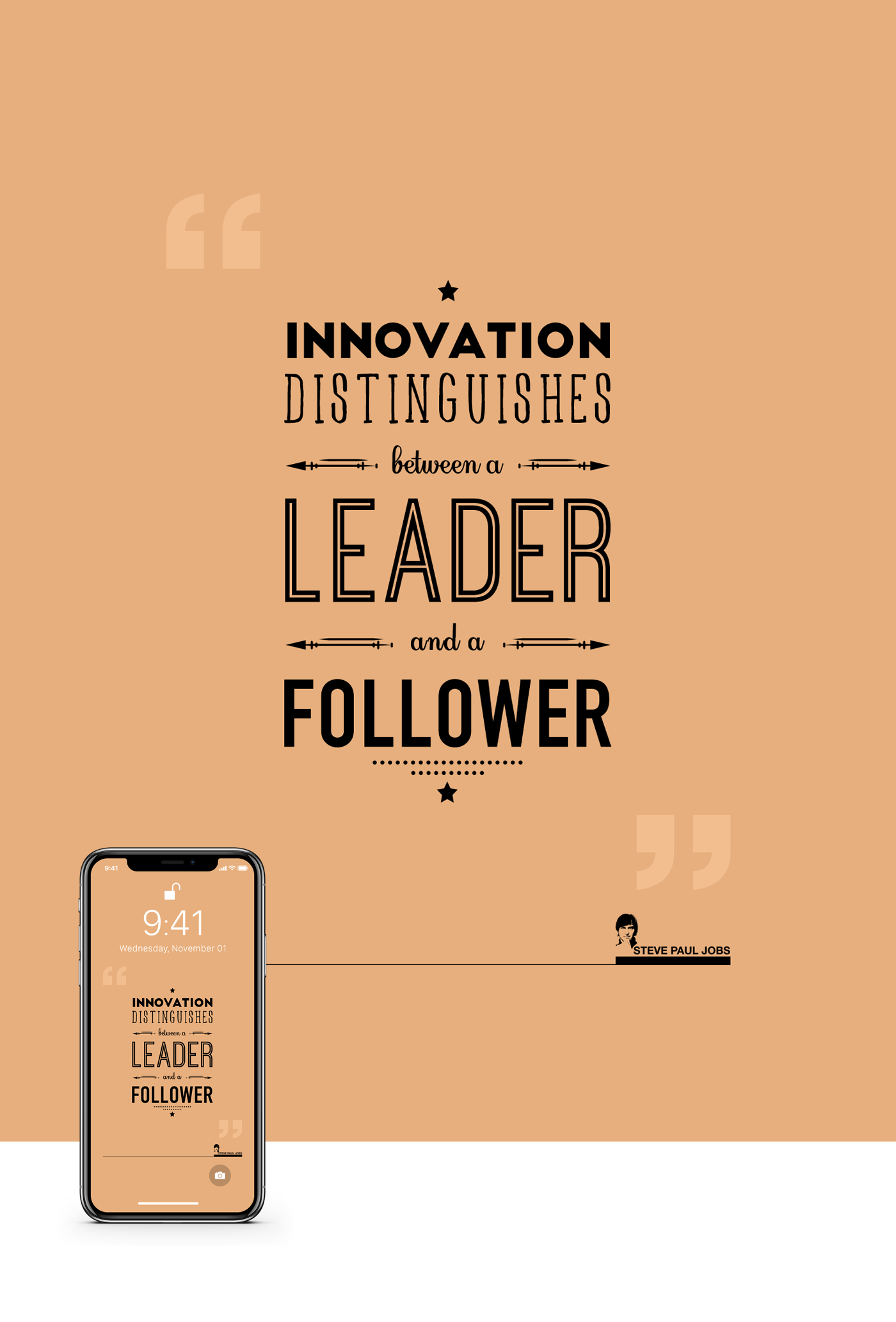 Frase motivazionale innovazione leader, 1400x2066 Full HD Verticale, iPhone Air