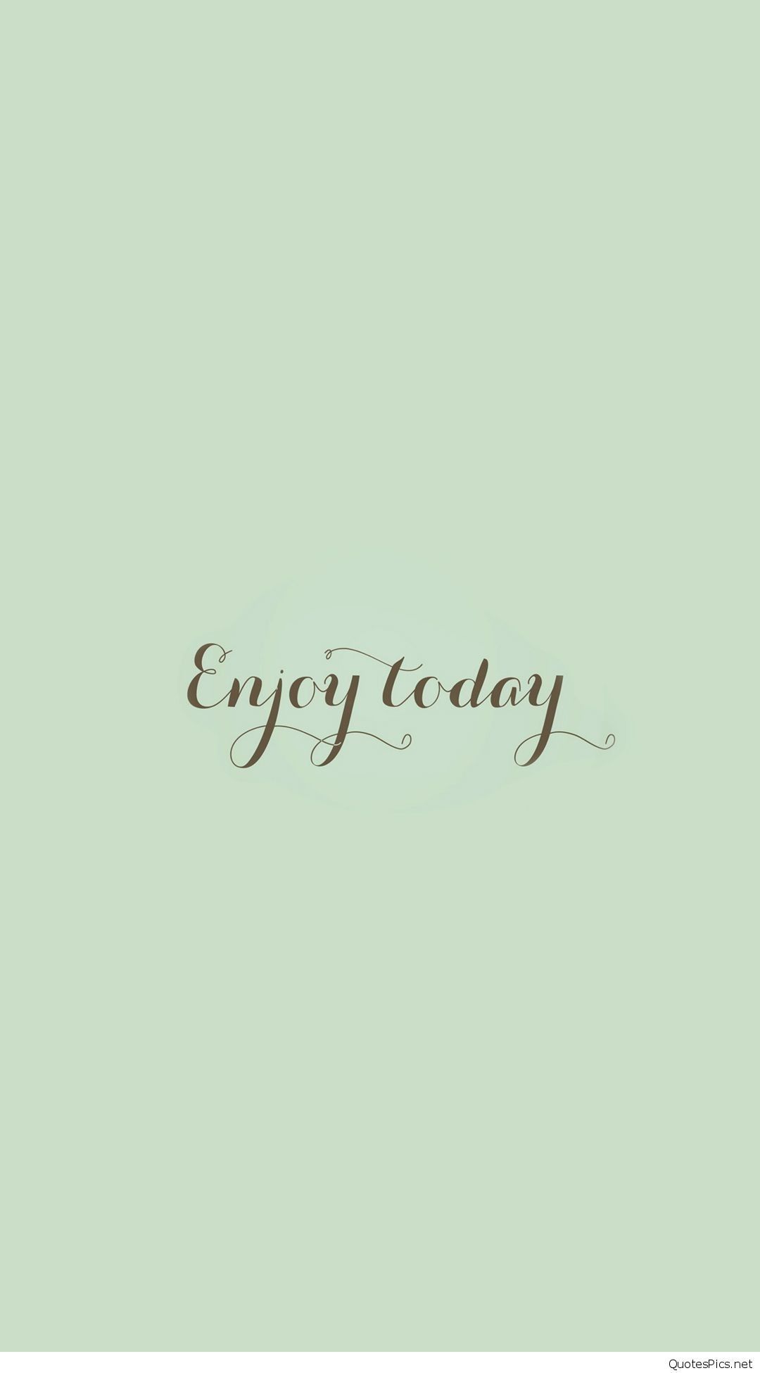 Frase Enjoy Today verde, 1080x1950 Verticale, Telefono