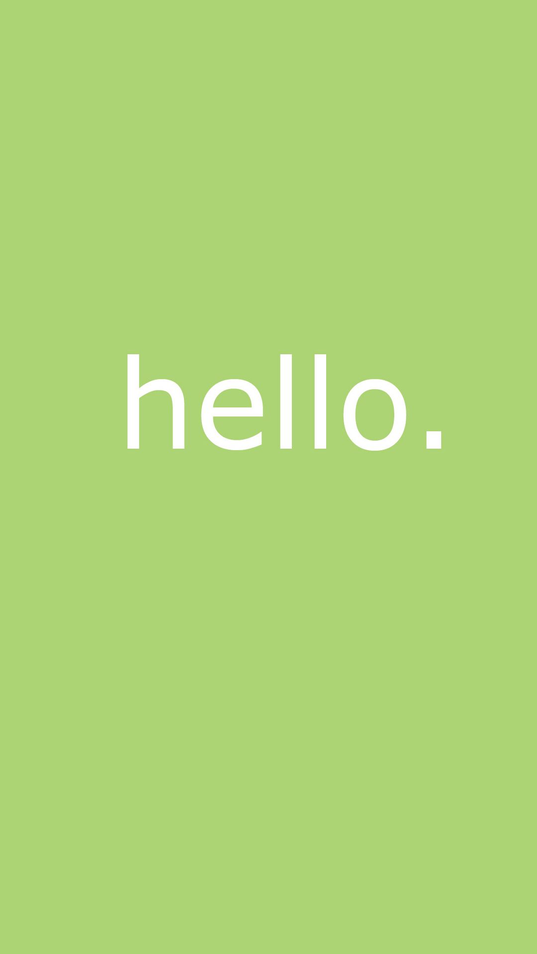 Scritta hello sfondo verde, 1080x1920 Verticale, Samsung Galaxy