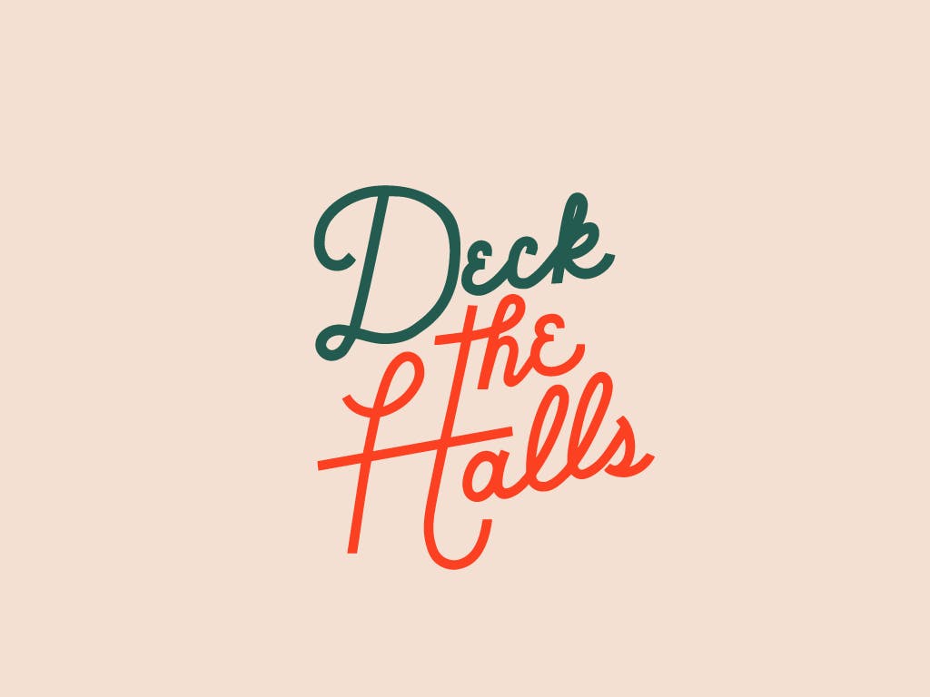 Scritta Deck the Halls natalizia, 1024x768 HD, iMac