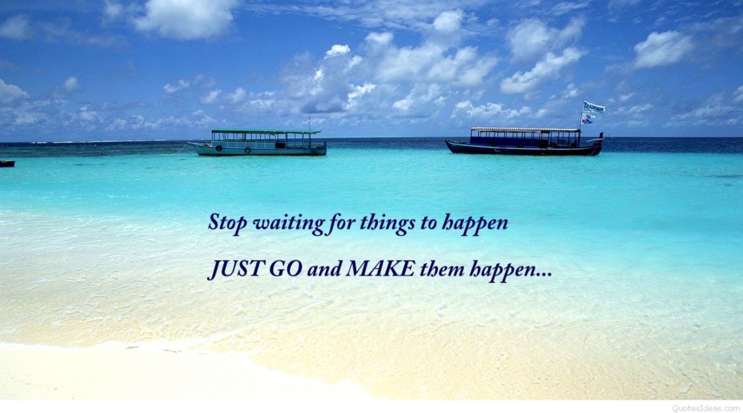 Barche mare turchese frase motivazionale, 1474x819 HD, Desktop