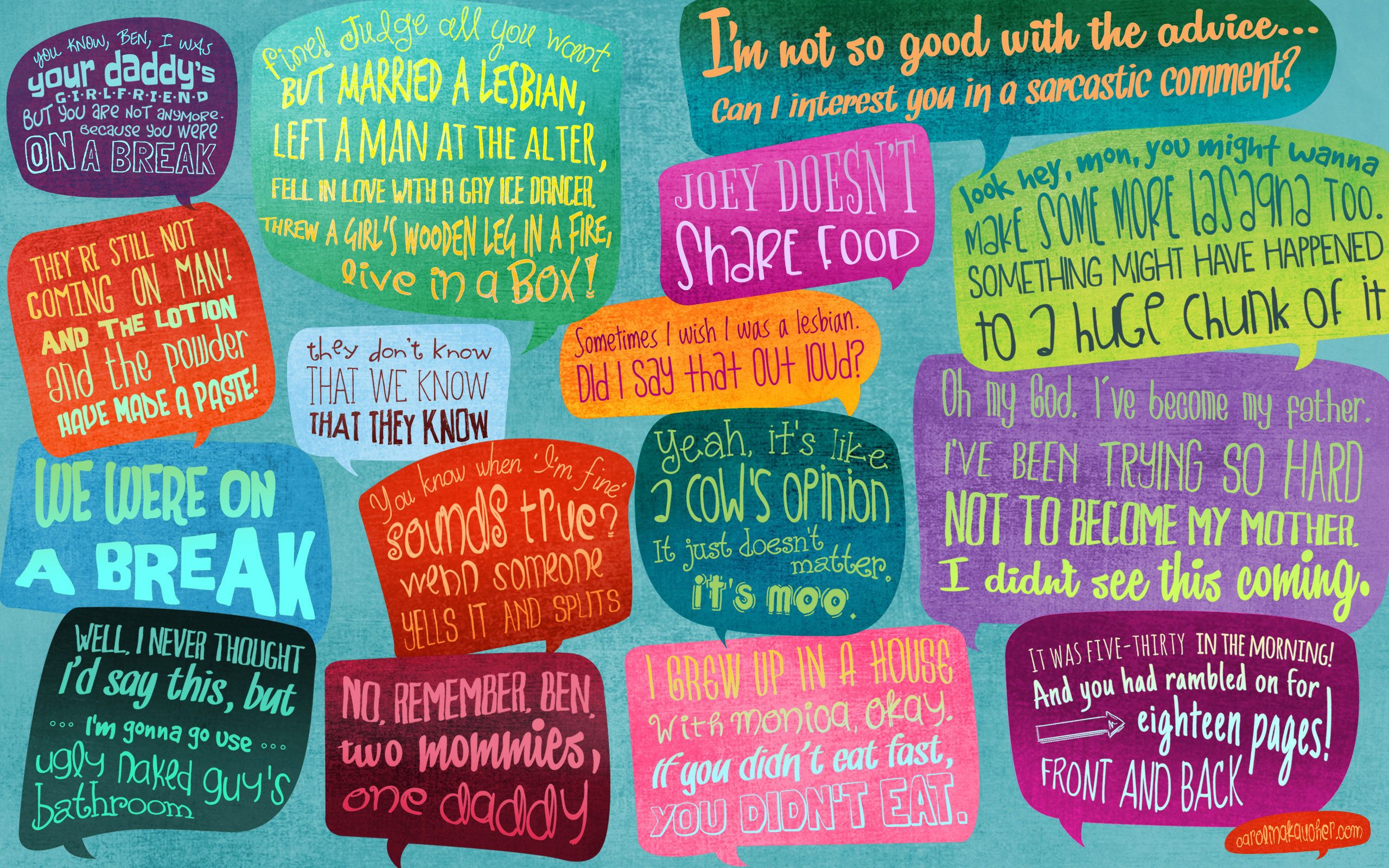 Citazioni serie Friends colorate, 2560x1600 2K, Desktop