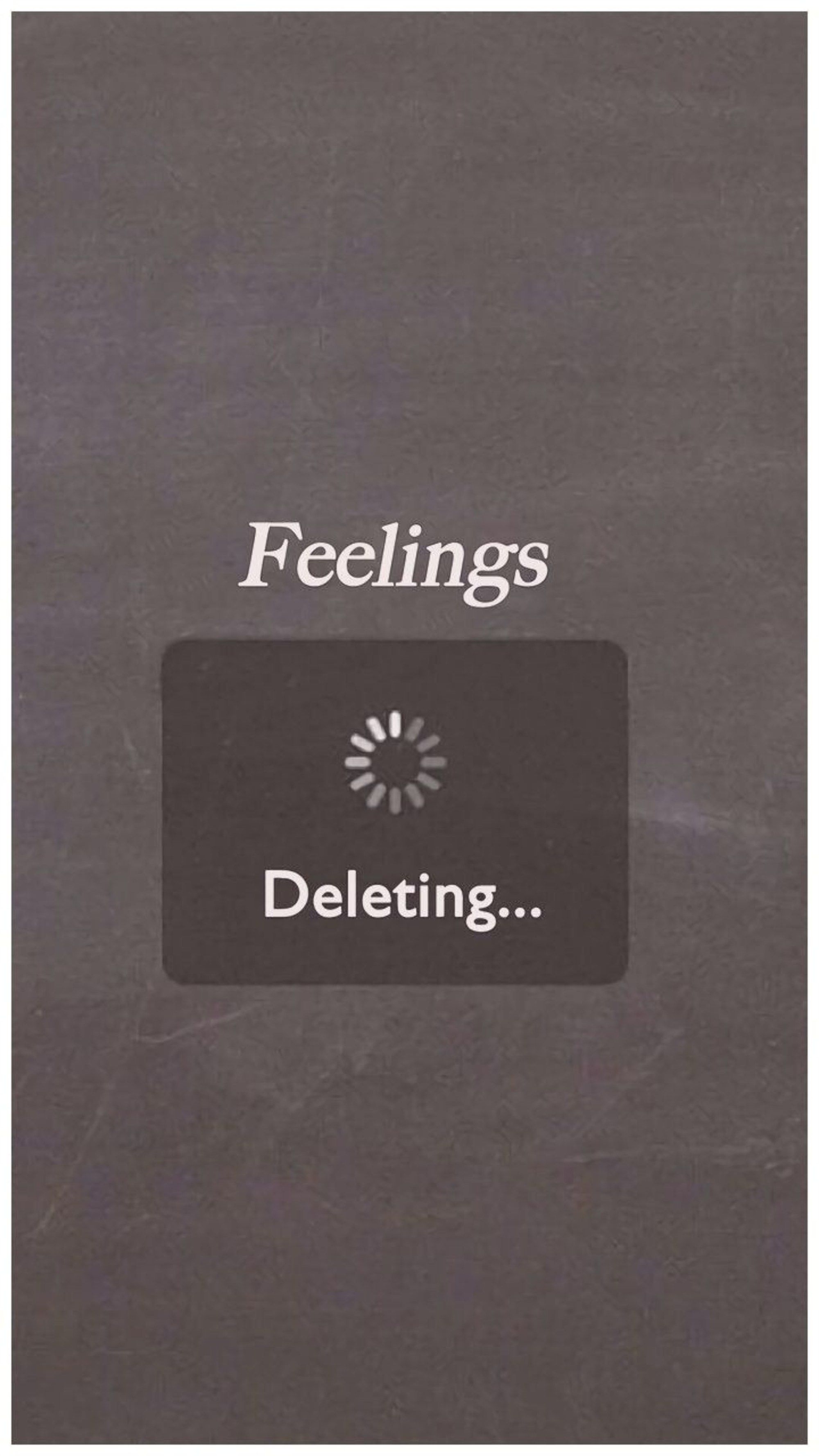 Feelings Deleting testo grigio, 2000x3556 Verticale, Mobile